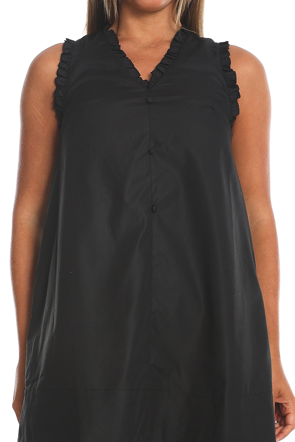Marava Frill Trim Baby Doll Mini Dress Black by Selfie Leslie Australia