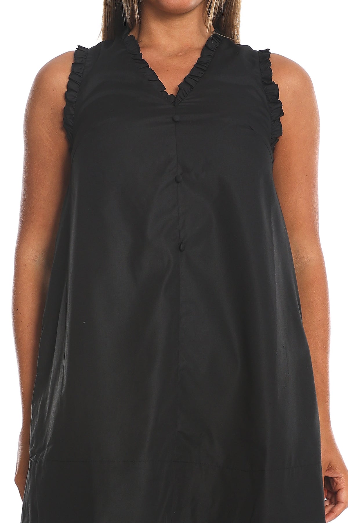 Marava Frill Trim Baby Doll Mini Dress Black by Selfie Leslie Australia