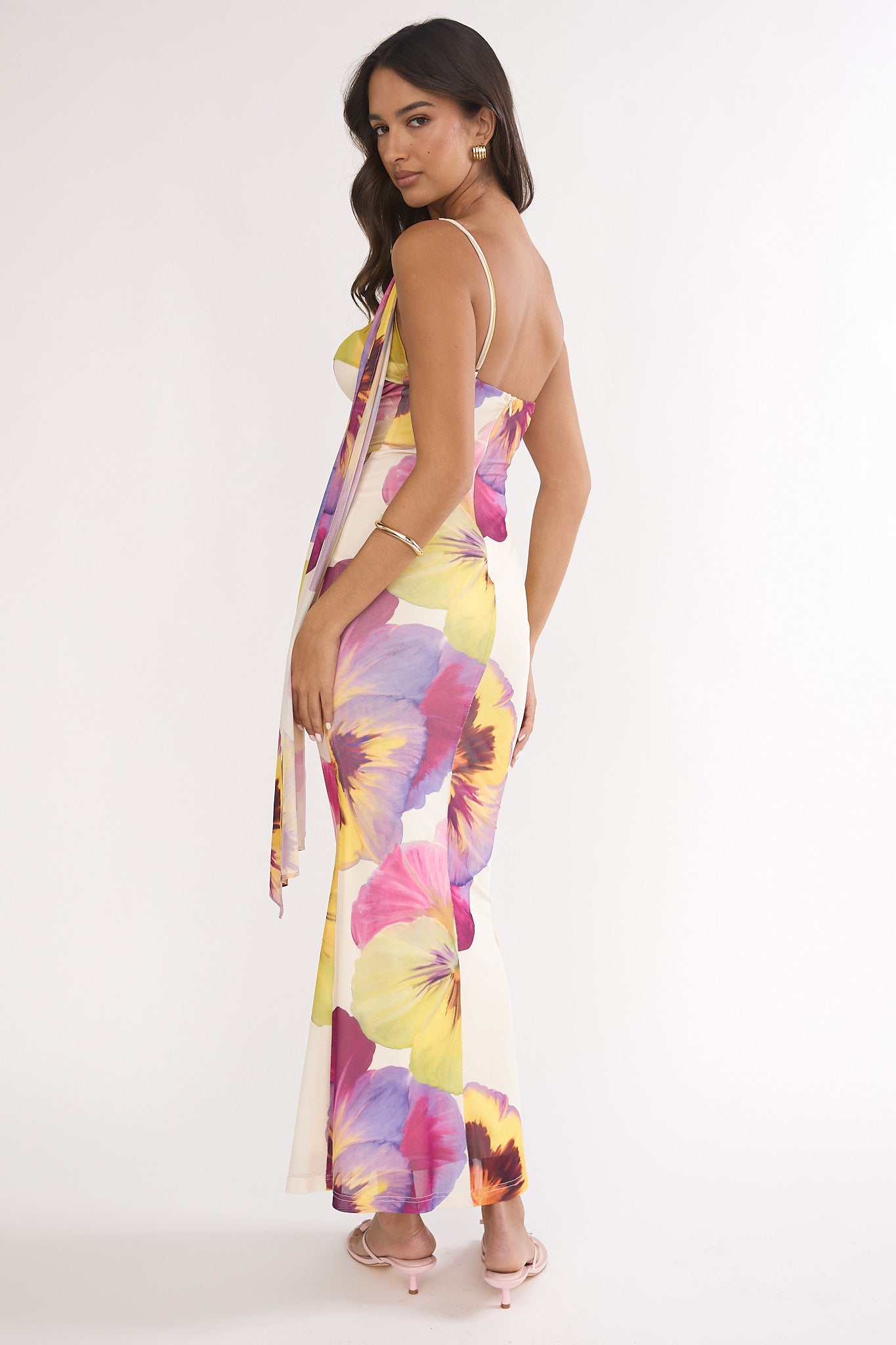 Tallis One-Shoulder Asymmetric Neckline Dress Beige by Selfie Leslie Australia