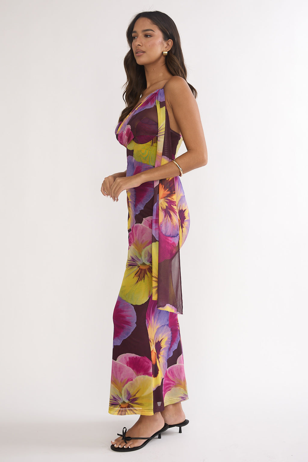 Tallis One-Shoulder Asymmetric Neckline Dress Brown by Selfie Leslie Australia