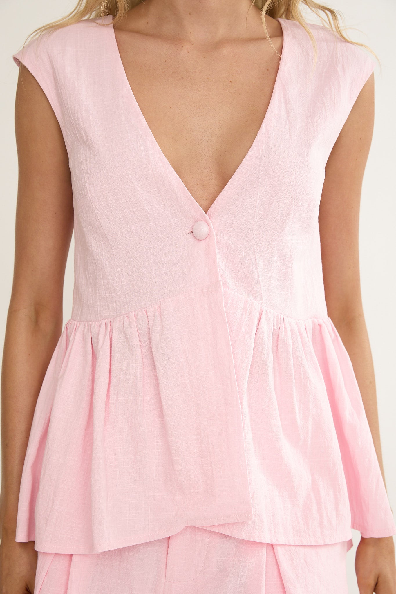 Florrie Button Flounce Top Rosewater by Selfie Leslie Australia