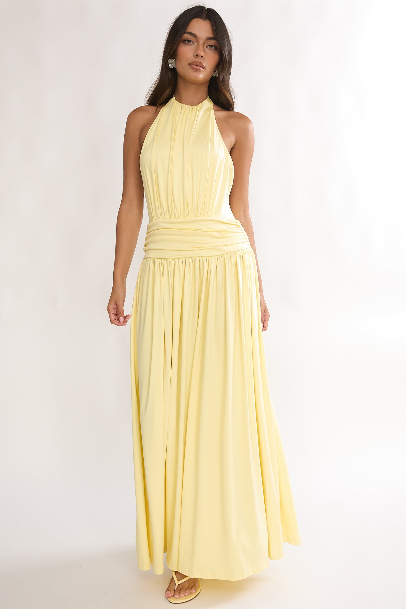 Trouville Backless Halter Maxi Dress Sunflower by Selfie Leslie Australia