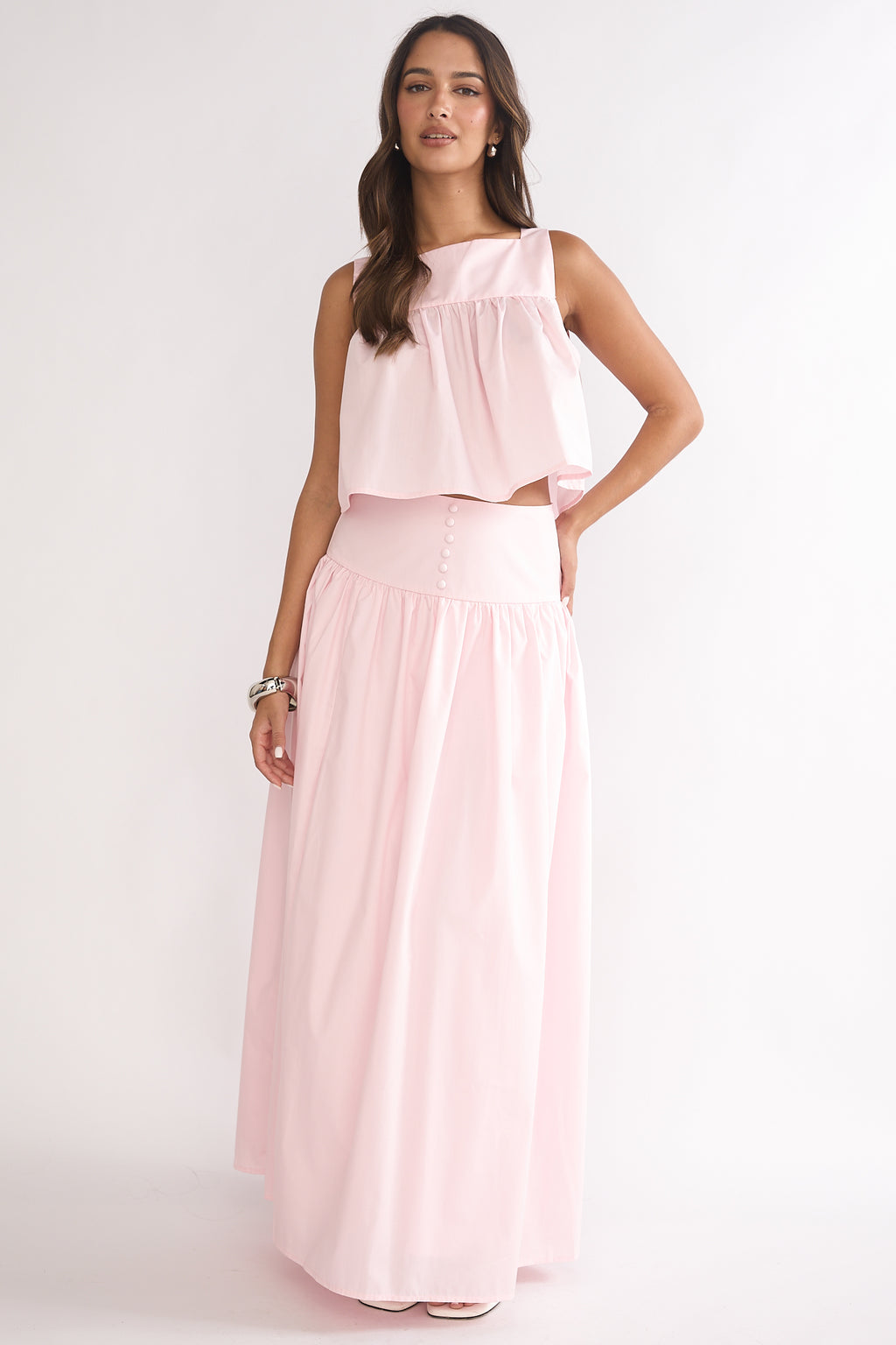 Starlina Wide Waistband Maxi Skirt Rosewater by Selfie Leslie Australia