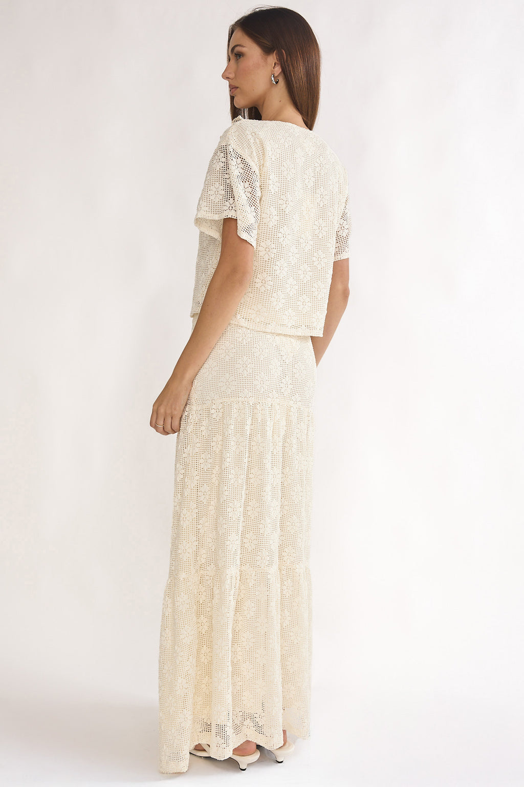 Sera Lane Crochet Maxi Skirt Cream by Selfie Leslie Australia