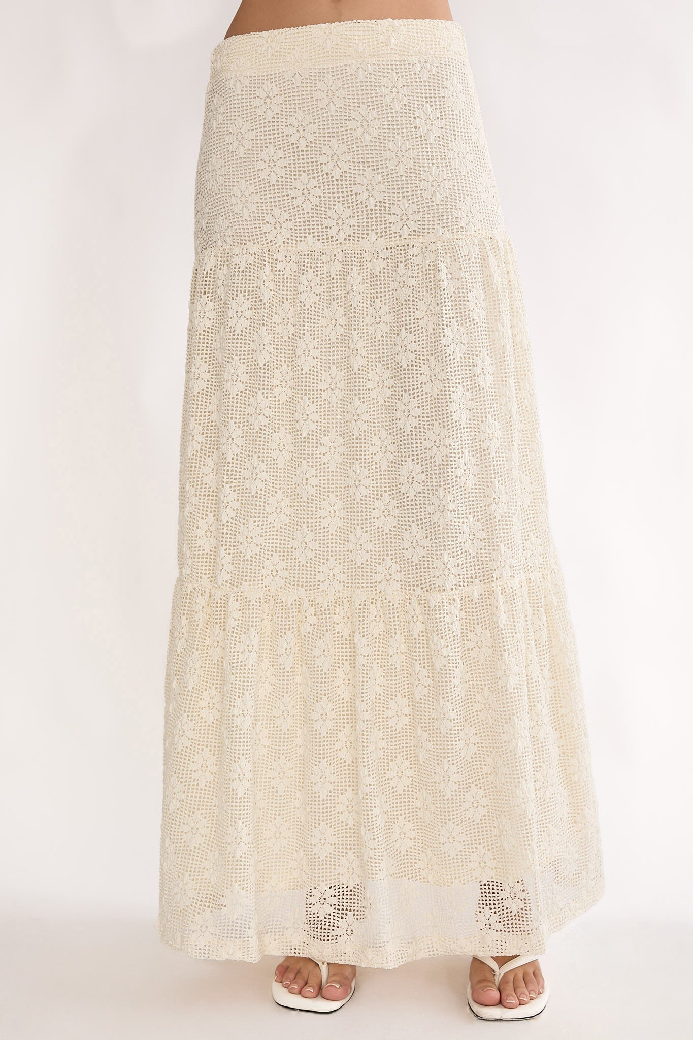 Sera Lane Crochet Maxi Skirt Cream by Selfie Leslie Australia
