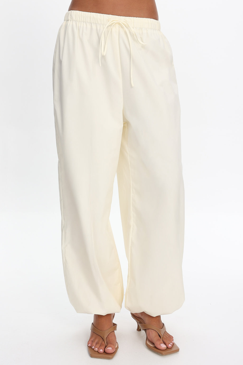 Tilah Drawstring Balloon Pants Cream by Selfie Leslie Australia