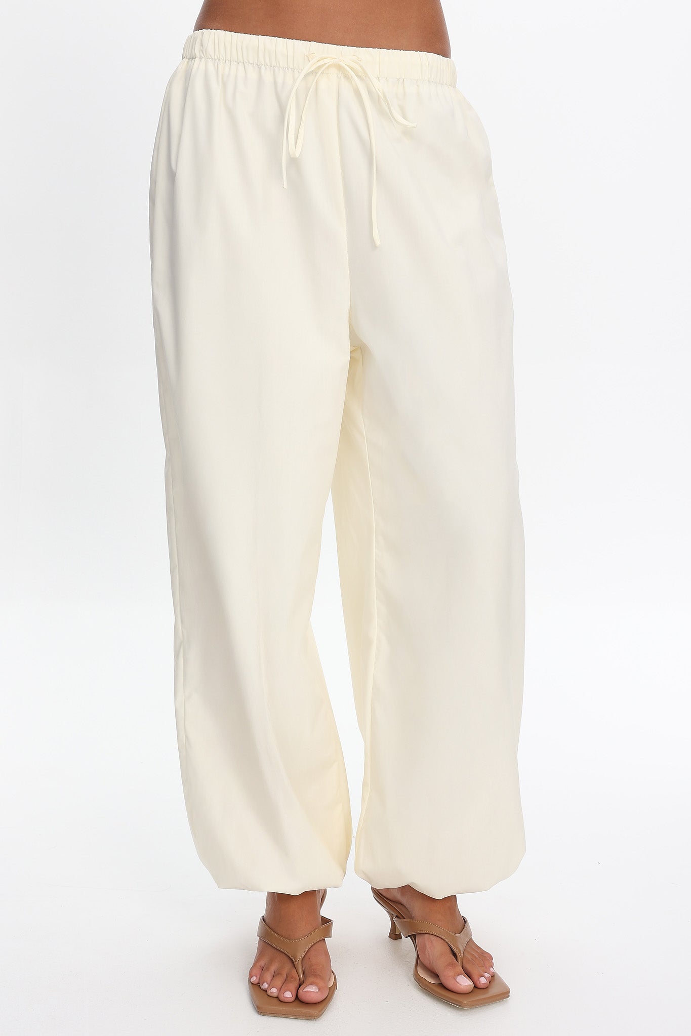 Tilah Drawstring Balloon Pants Cream by Selfie Leslie Australia