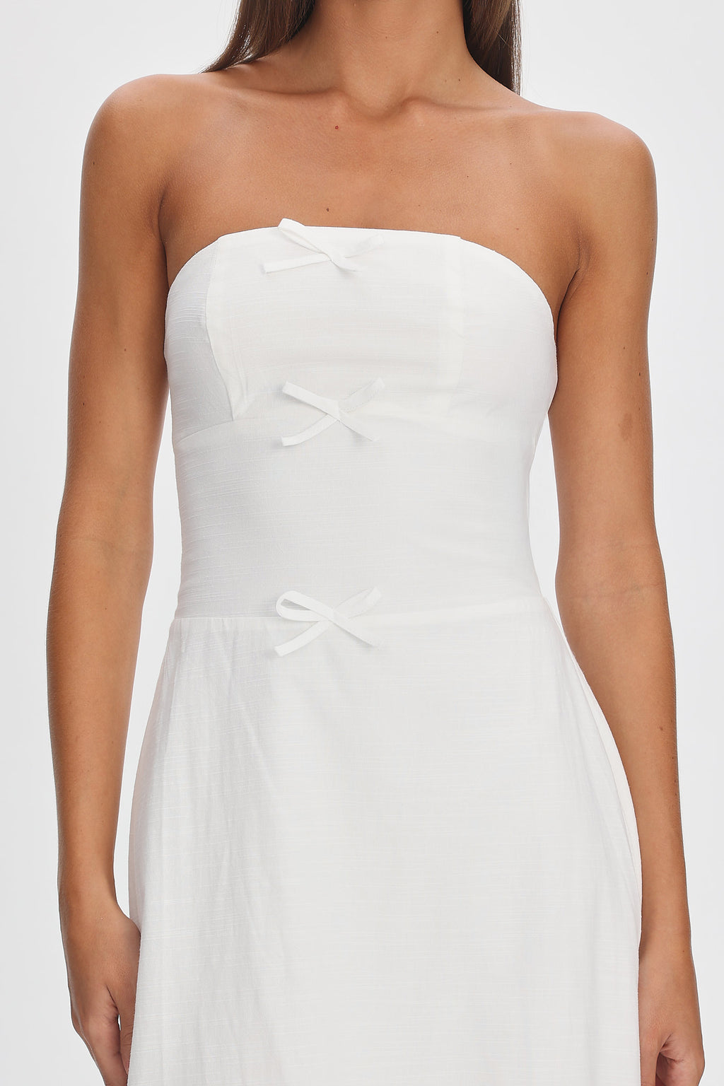 Celandra Bow Bodice Maxi Dress White by Selfie Leslie Australia
