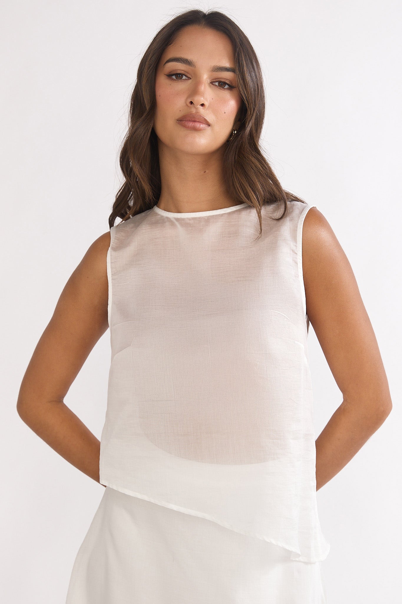 Lemora Asymmetric Hem Top White by Selfie Leslie Australia