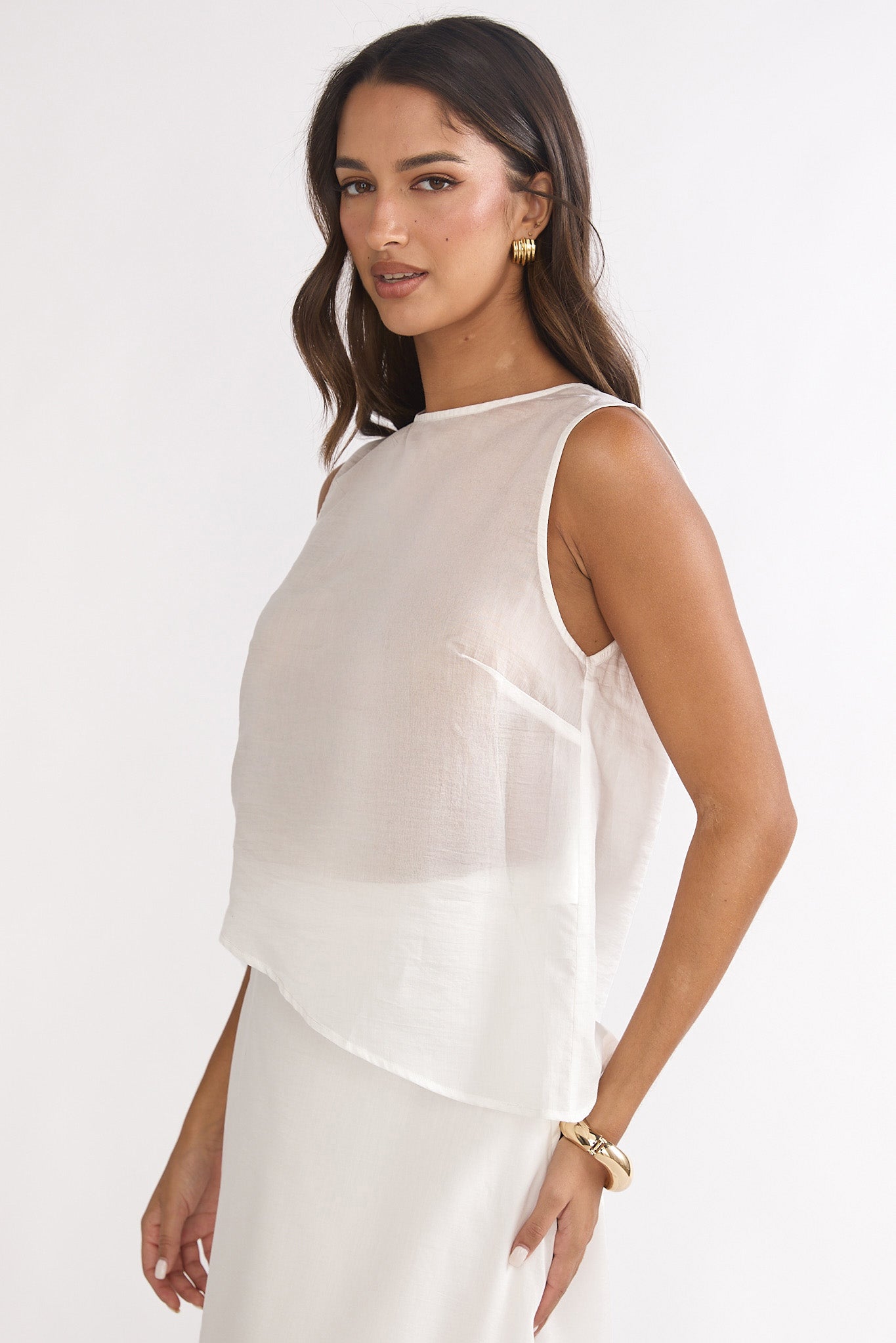 Lemora Asymmetric Hem Top White by Selfie Leslie Australia