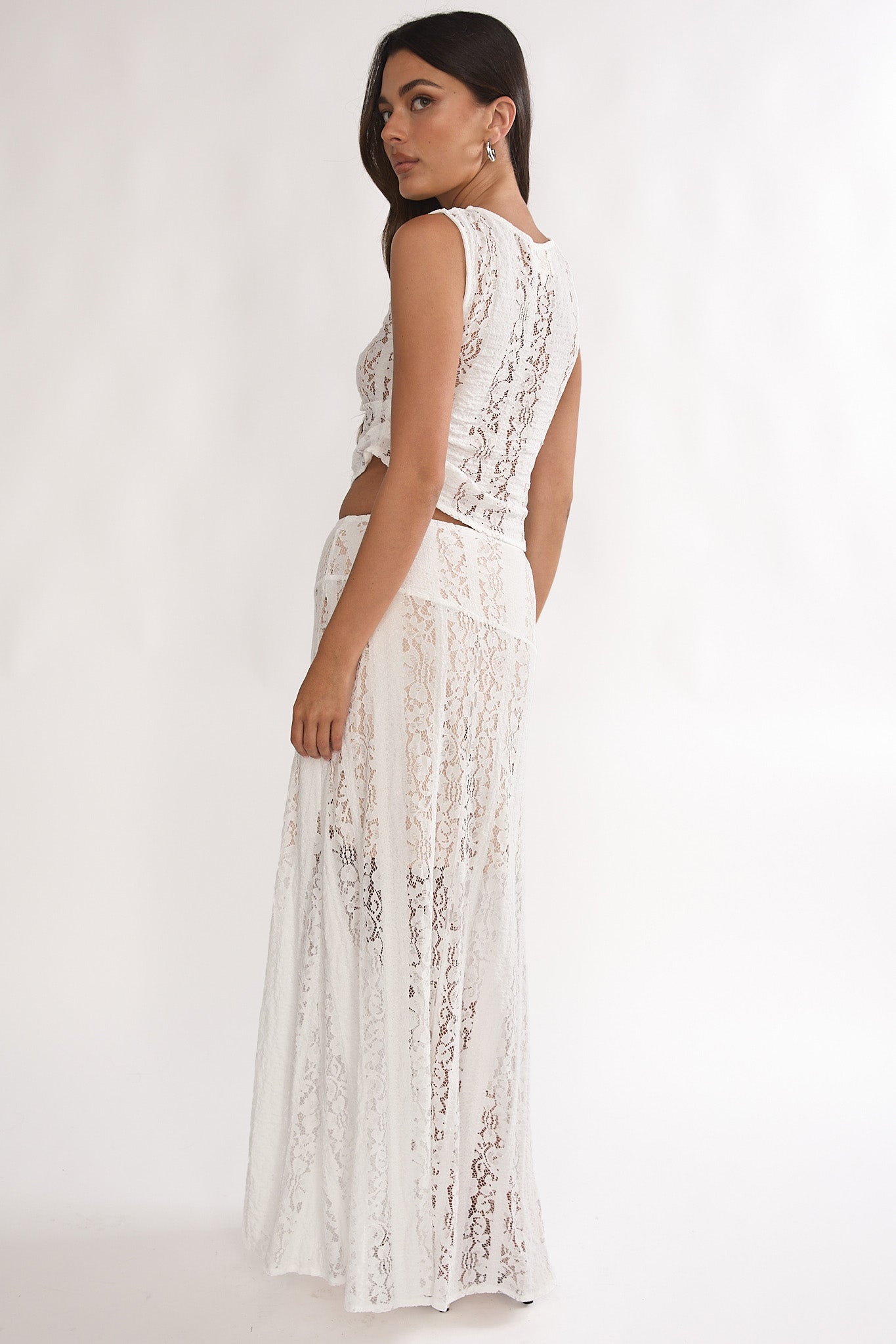 Eleesa Maxi Skirt Lace White by Selfie Leslie Australia