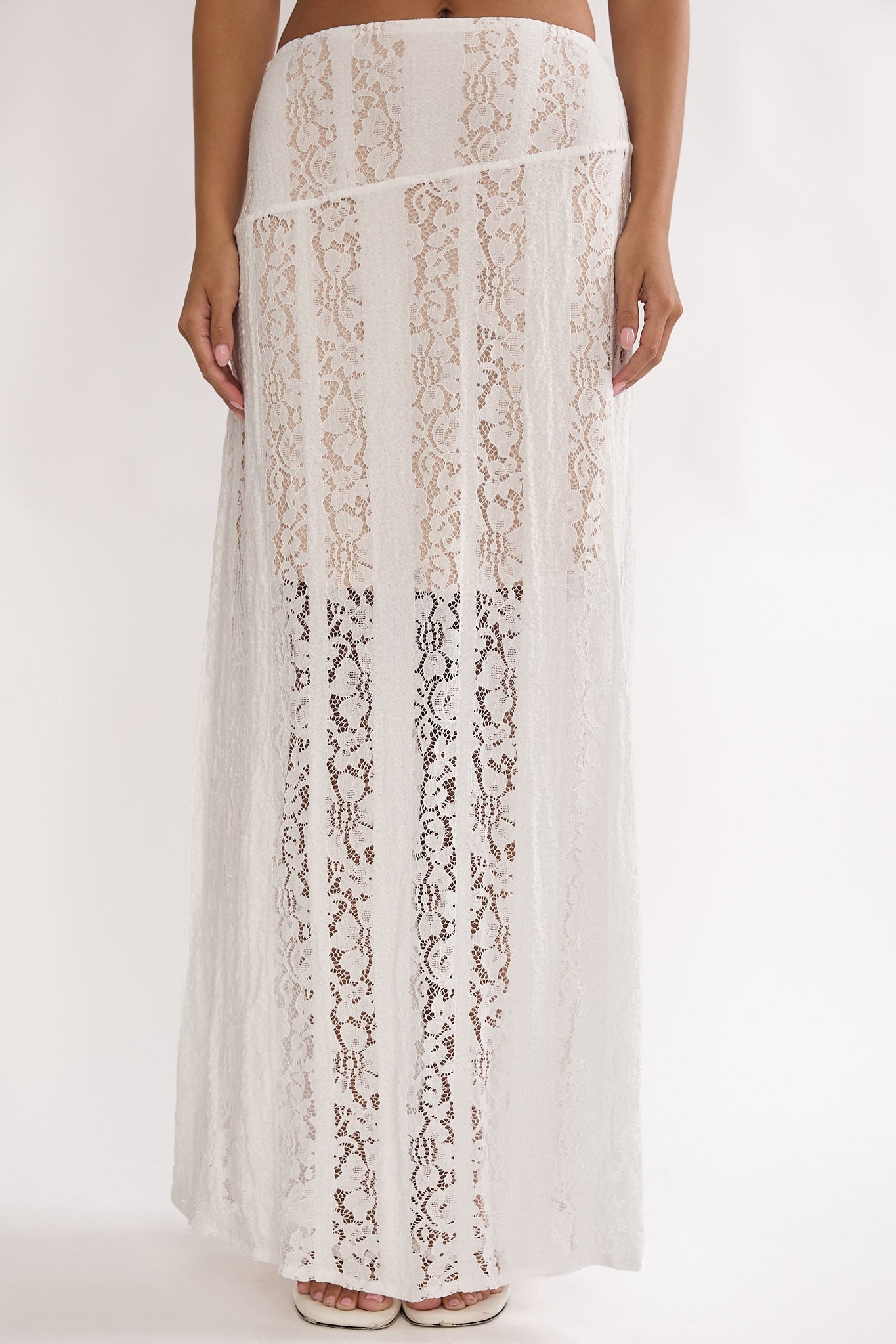 Eleesa Maxi Skirt Lace White by Selfie Leslie Australia