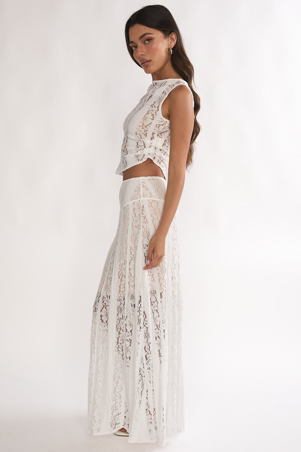 Eleesa Maxi Skirt Lace White by Selfie Leslie Australia