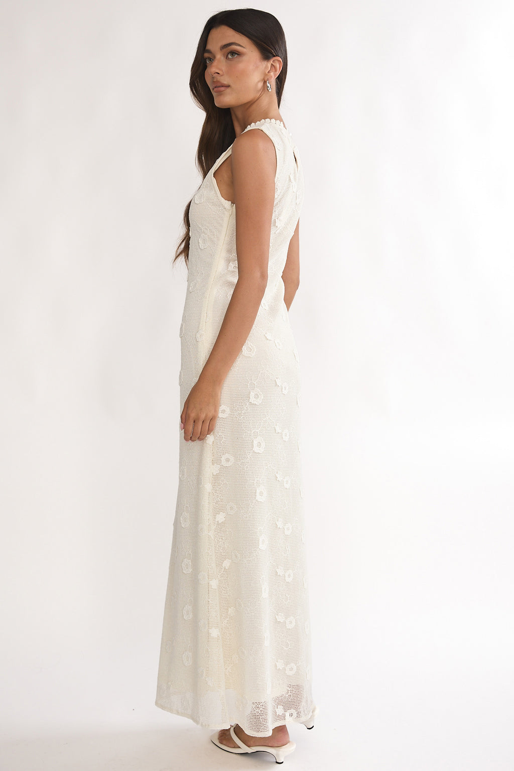 Kensi Sleeveless Crochet Maxi Dress Oat by Selfie Leslie Australia