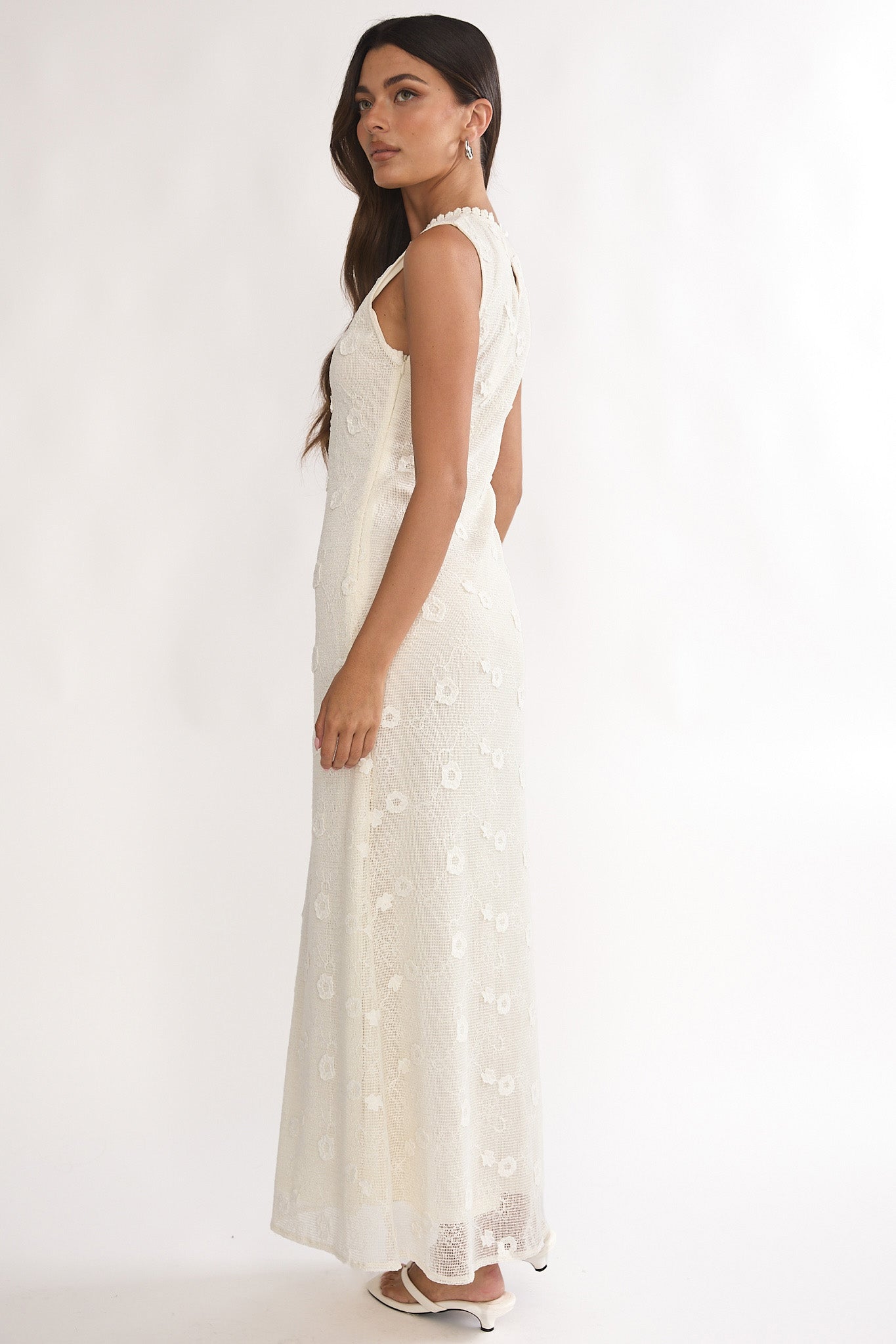 Kensi Sleeveless Crochet Maxi Dress Oat by Selfie Leslie Australia
