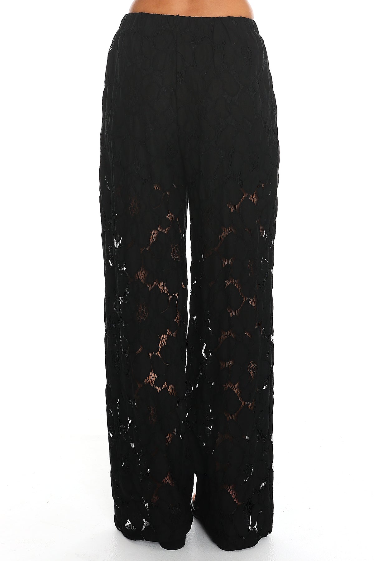 Belmara 3D Floral Lace Pants Black