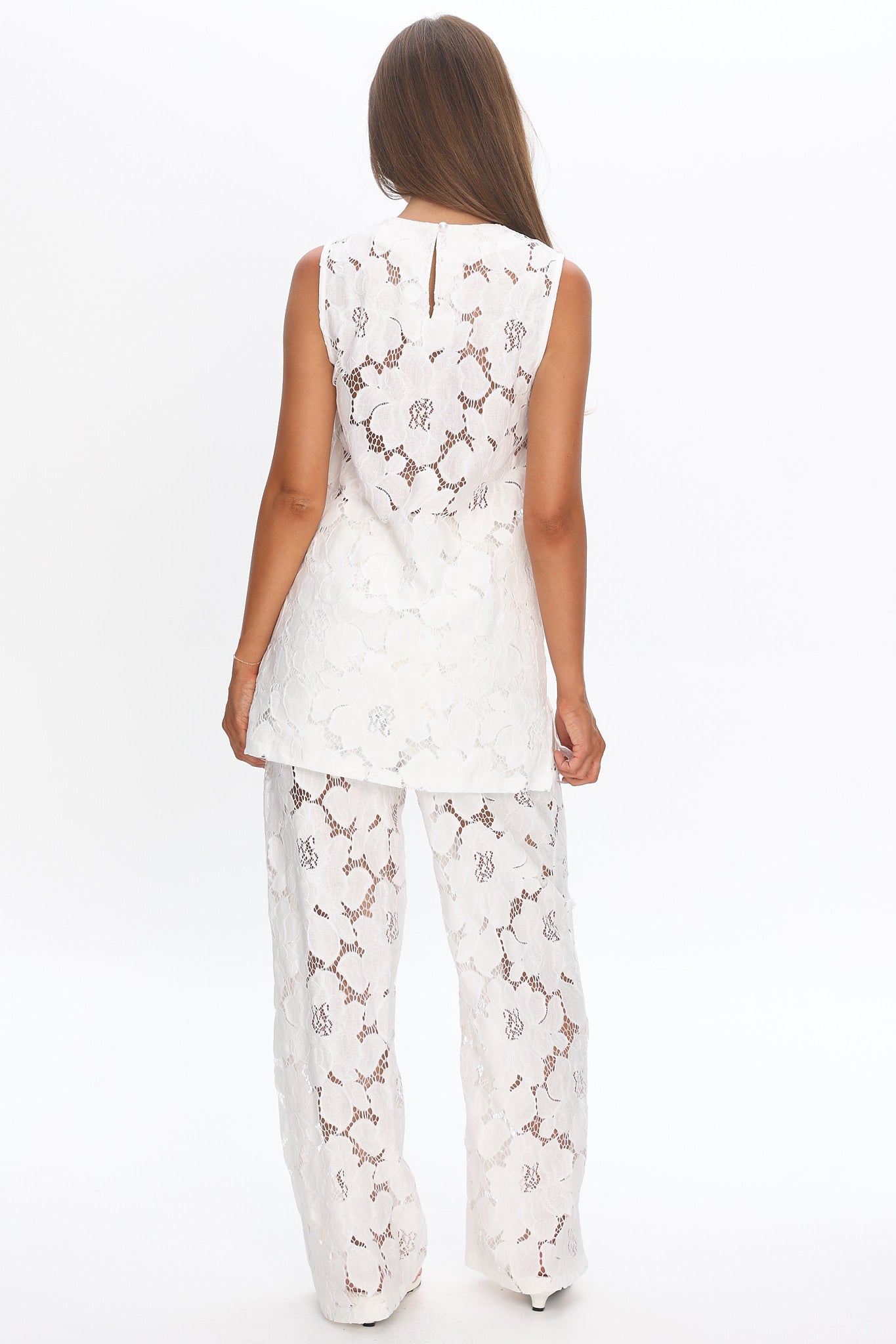 Belmara 3D Floral Lace Pants White by Selfie Leslie Australia