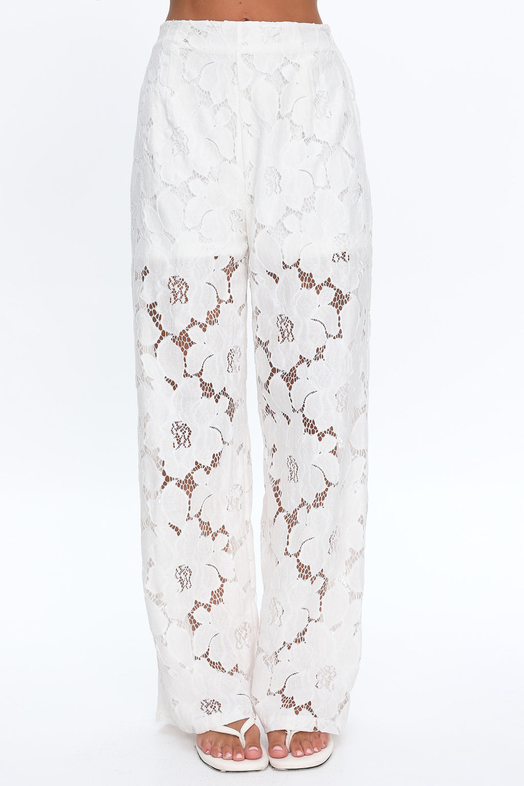 Belmara 3D Floral Lace Pants White by Selfie Leslie Australia