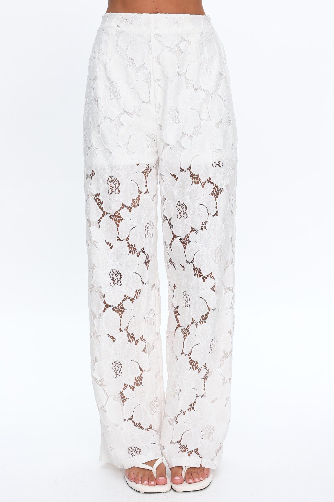 Belmara 3D Floral Lace Pants White by Selfie Leslie Australia