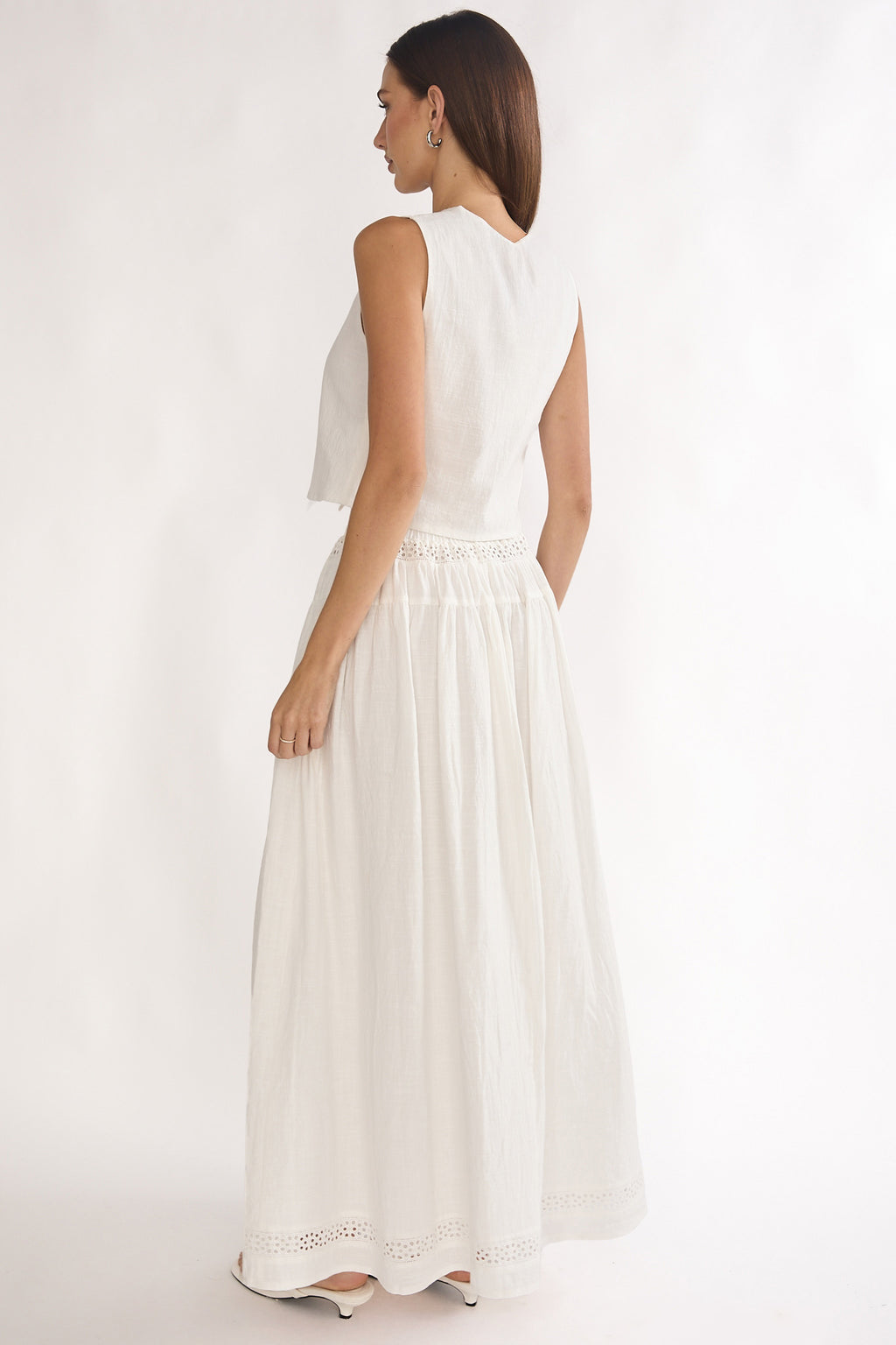 Beliza Lace Trim Skirt White by Selfie Leslie Australia
