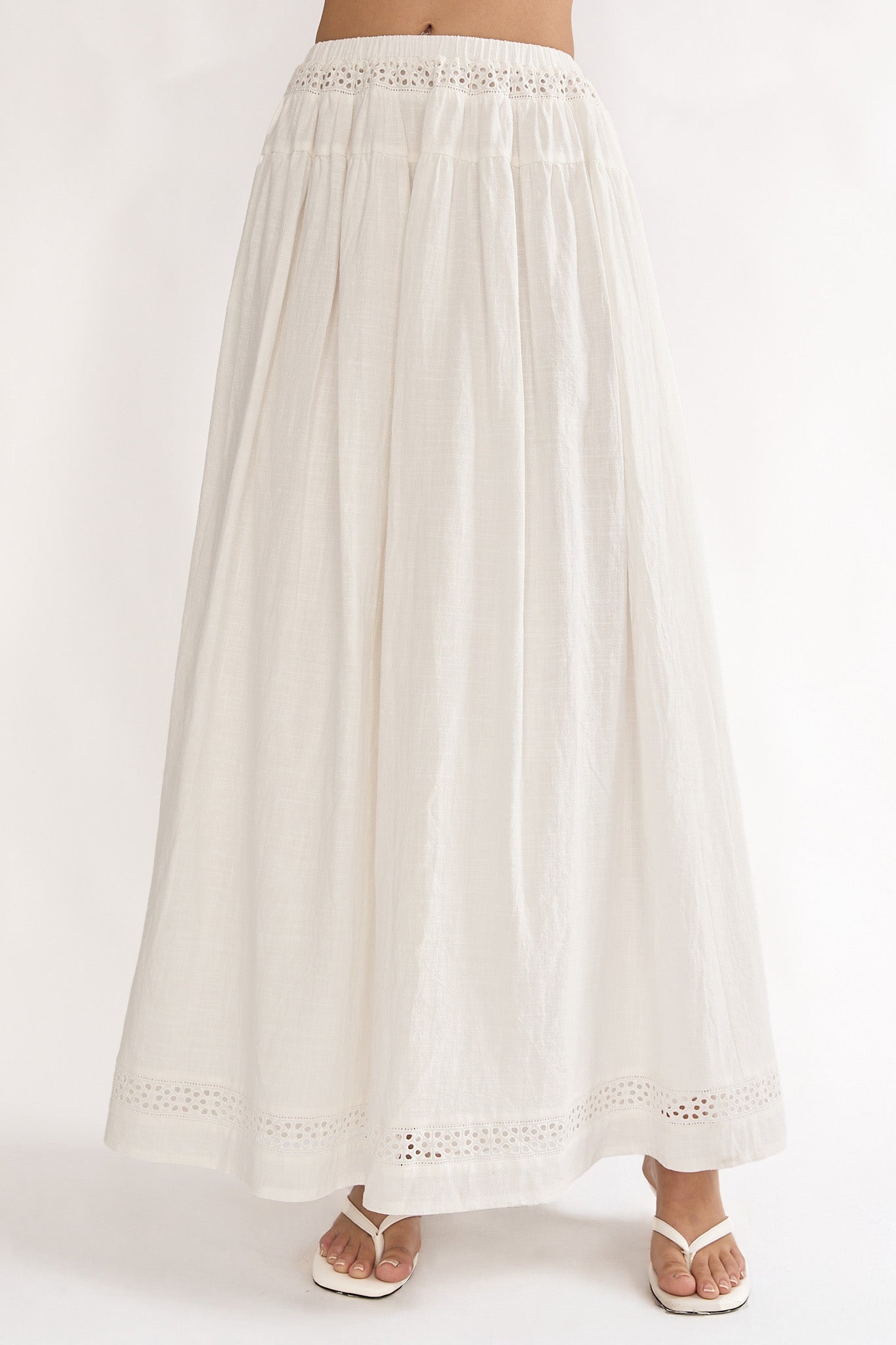 Beliza Lace Trim Skirt White by Selfie Leslie Australia