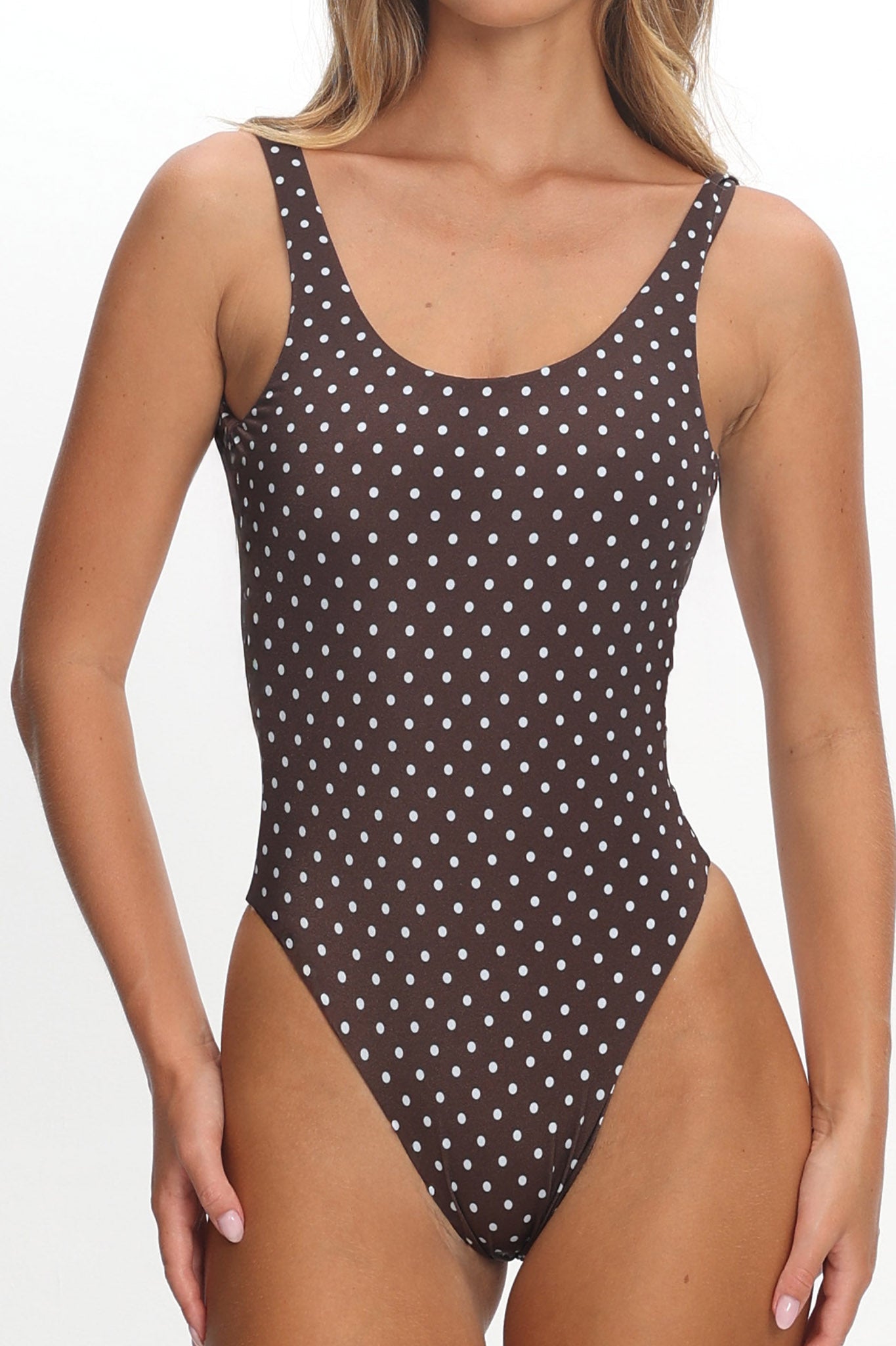 LIONESS Kenny One Piece Chocolate Blue Polka by Selfie Leslie Australia