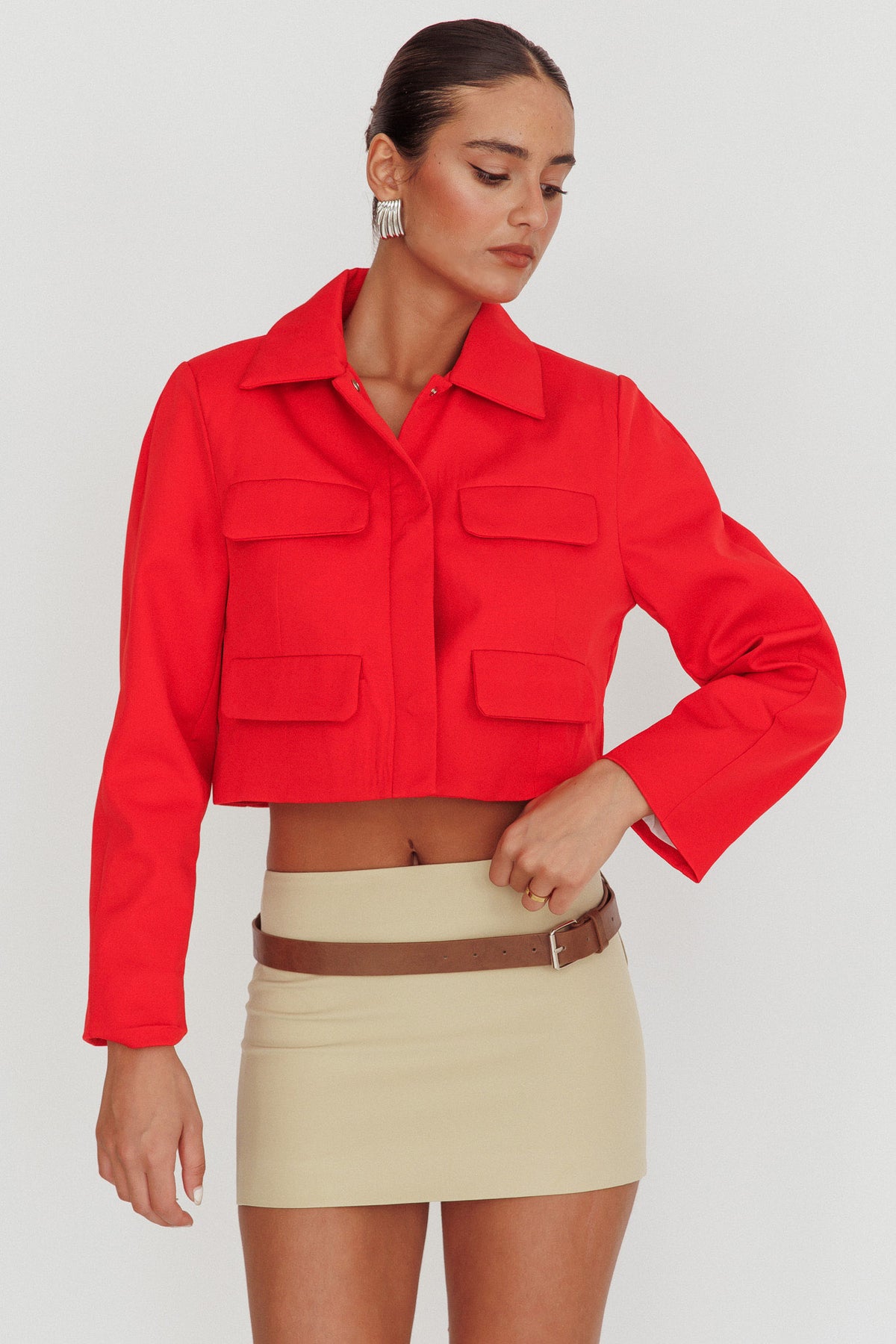 Cinder Crop Jacket Red by Selfie Leslie Australia