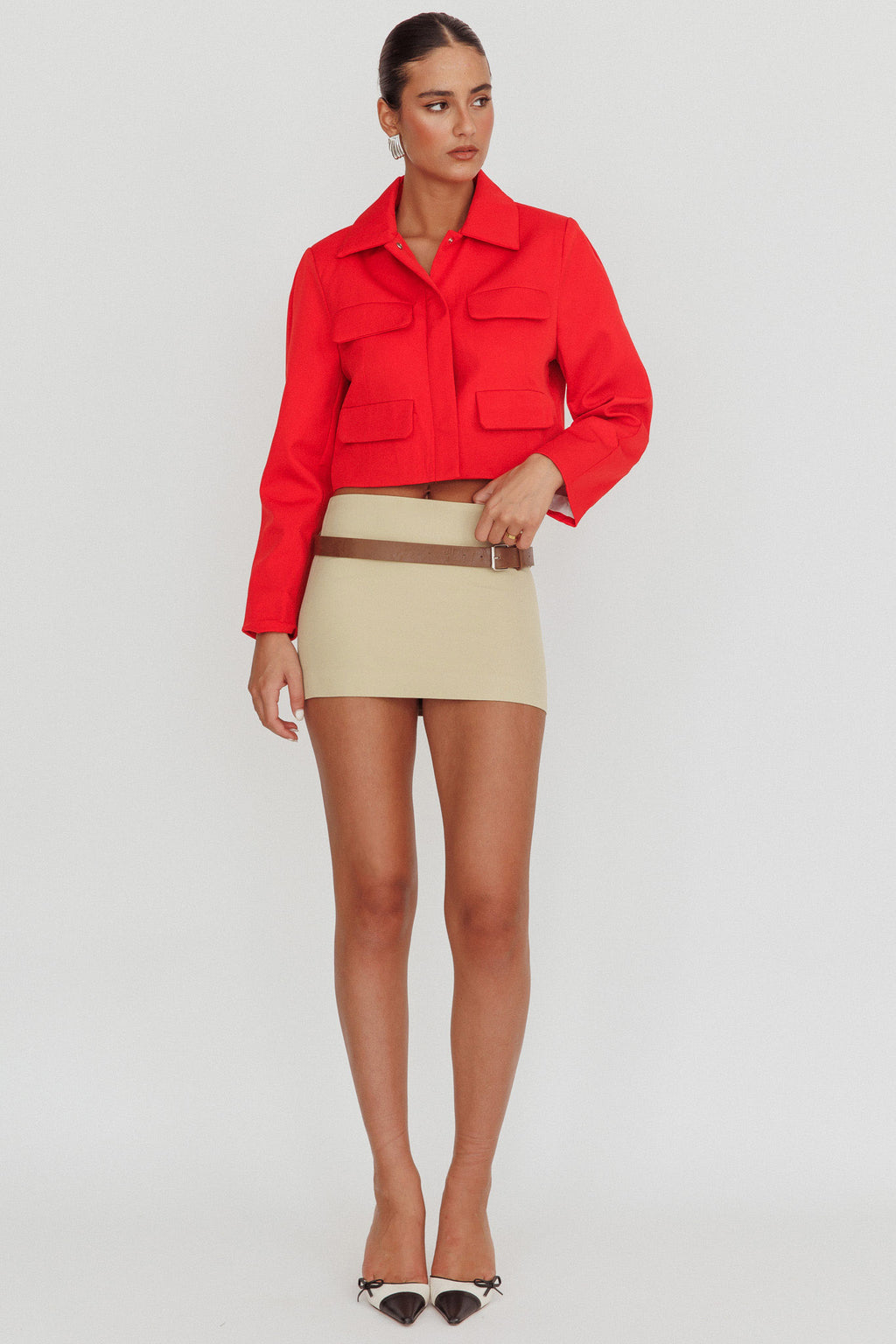 Cinder Crop Jacket Red by Selfie Leslie Australia