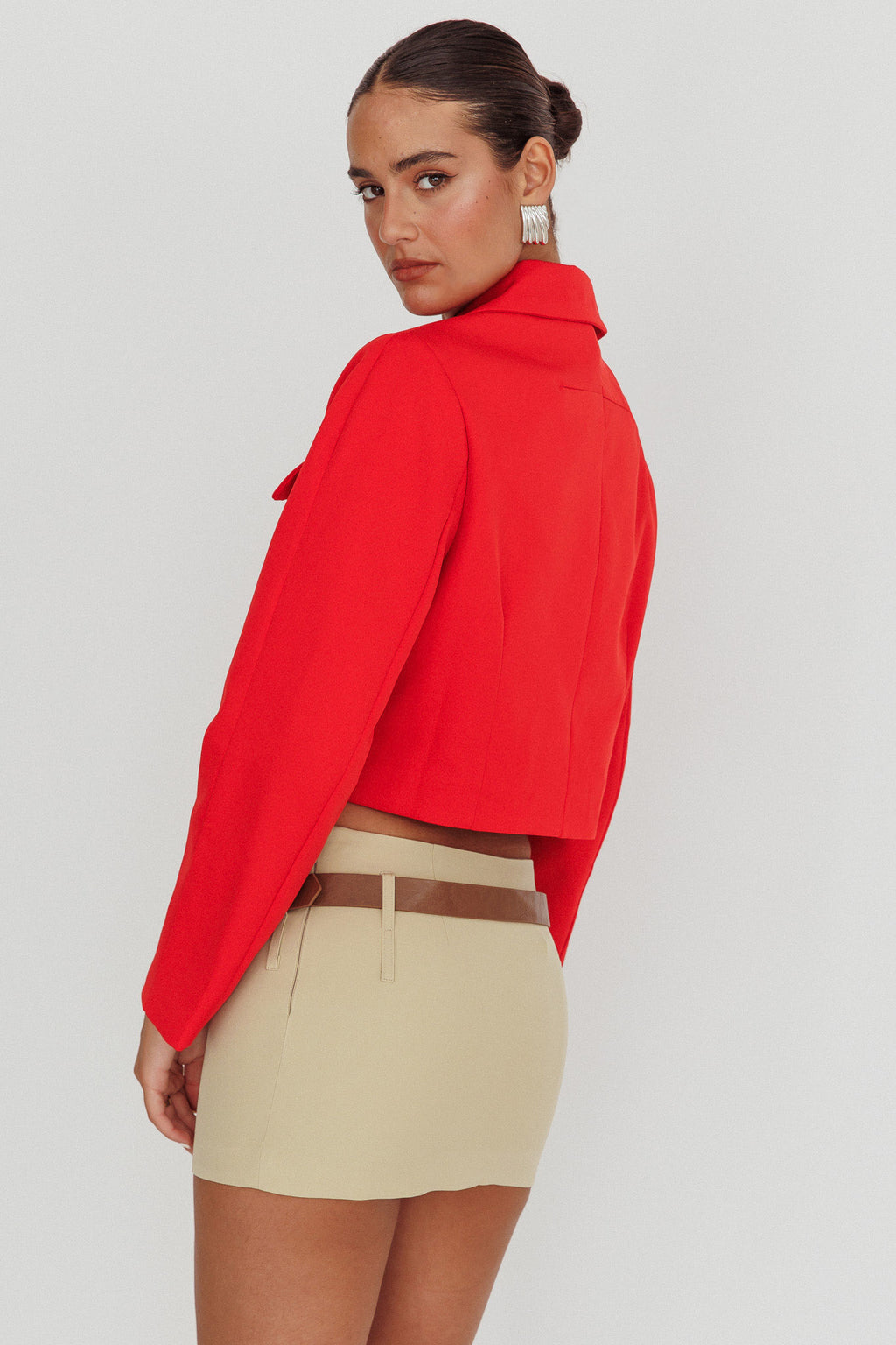 Cinder Crop Jacket Red by Selfie Leslie Australia
