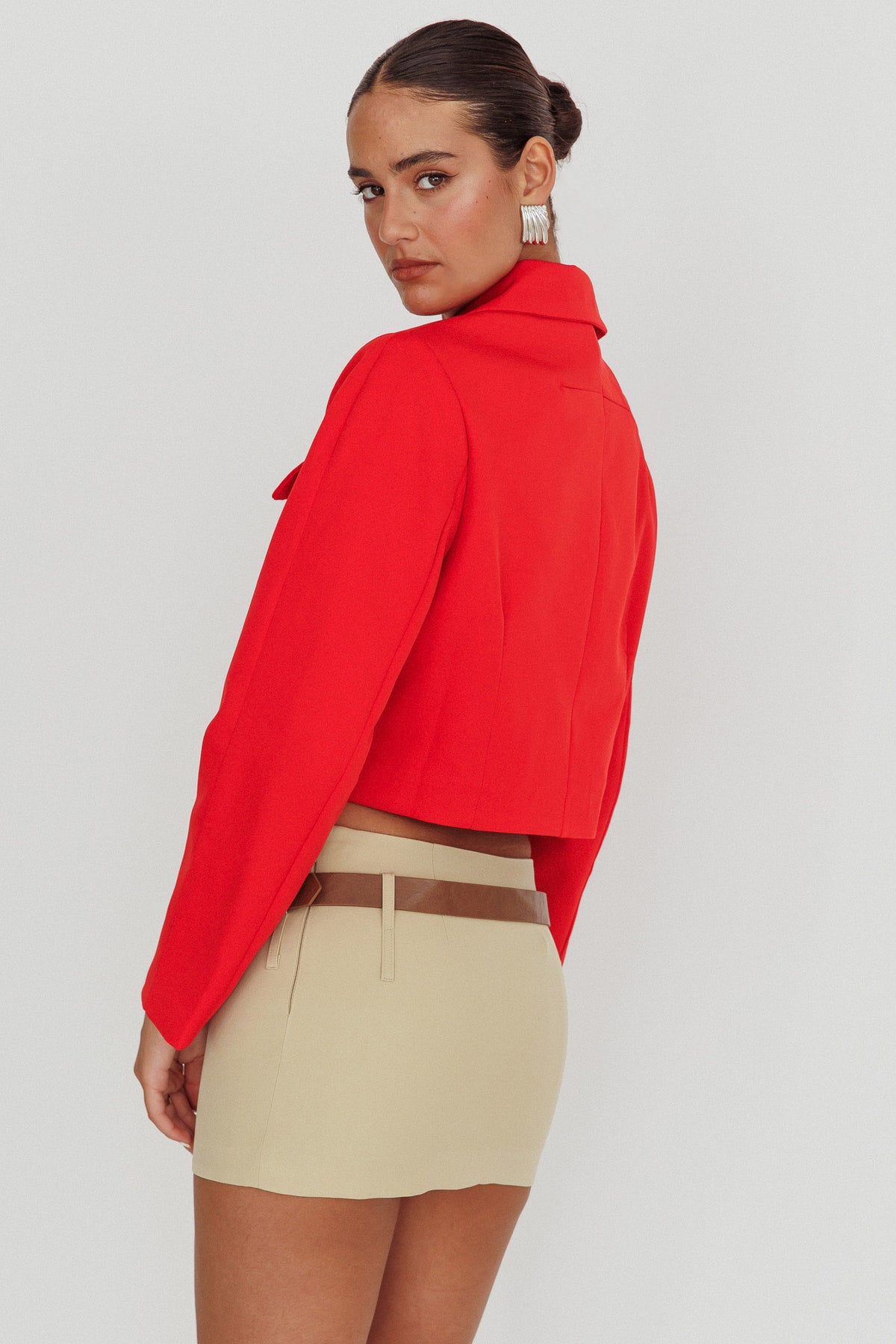 Cinder Crop Jacket Red by Selfie Leslie Australia