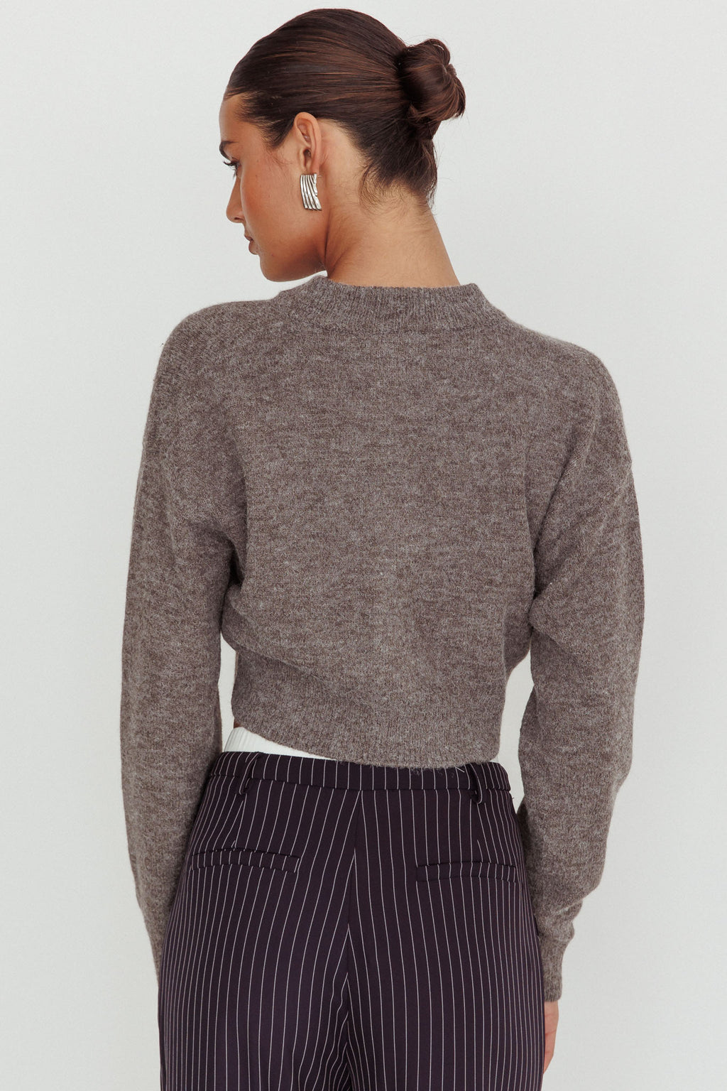 Netherlands Drop Shoulder Crop Cardigan Grey by Selfie Leslie Australia