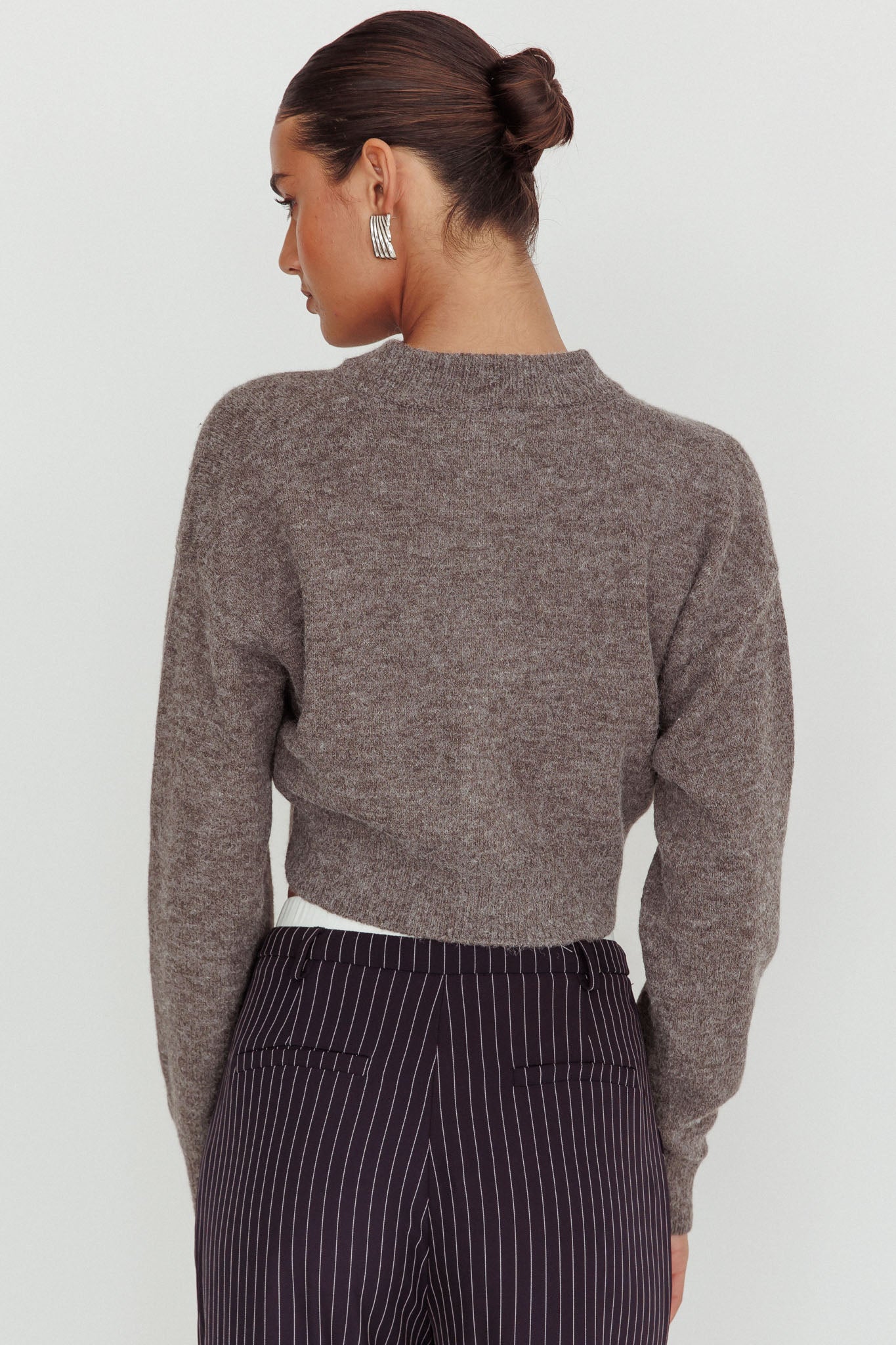 Netherlands Drop Shoulder Crop Cardigan Grey by Selfie Leslie Australia