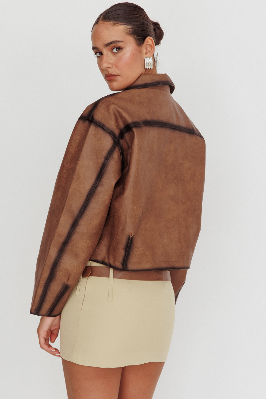 December Front Pocket Jacket Brown by Selfie Leslie Australia