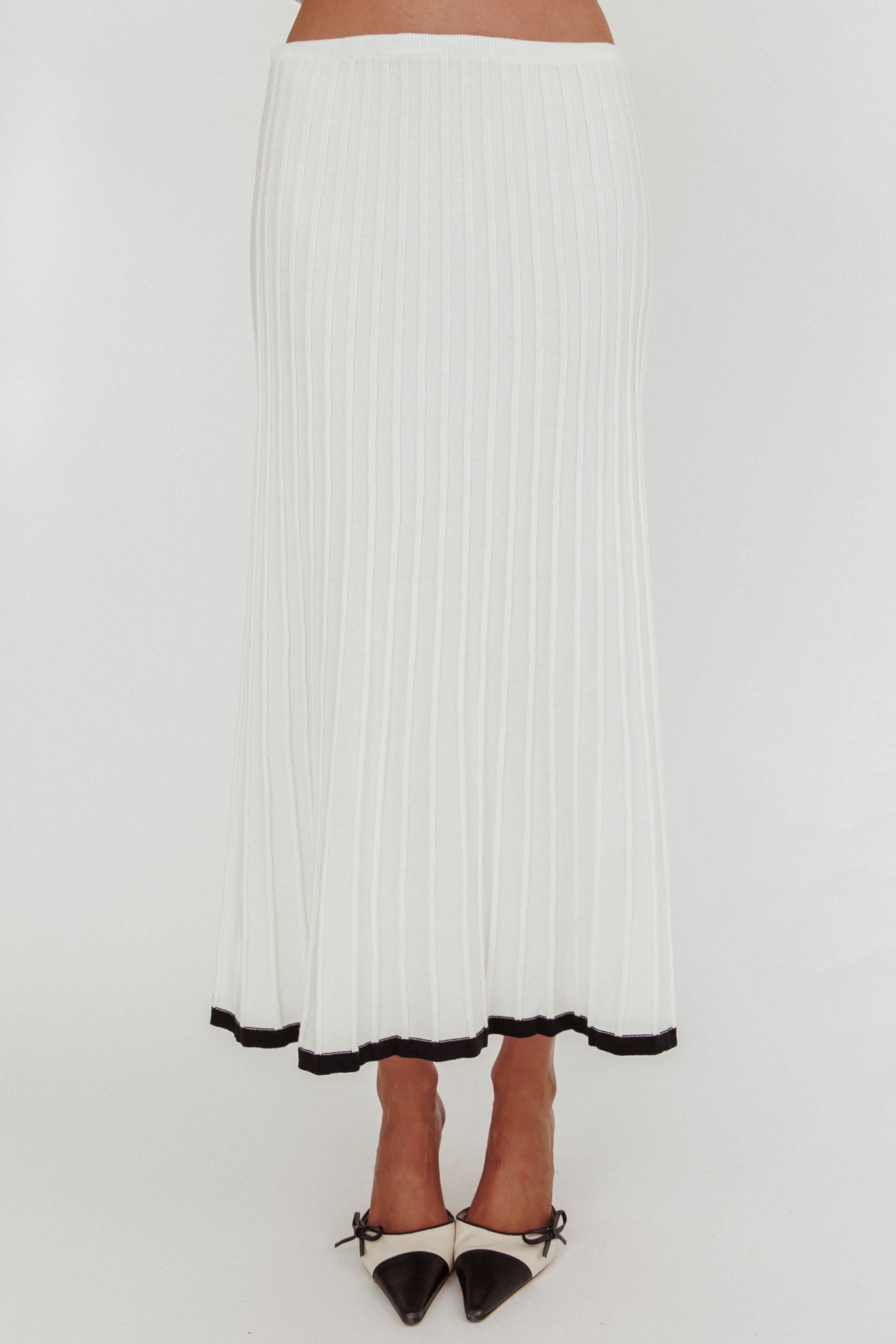 Yaeli Ribbed Knit Maxi Skirt White by Selfie Leslie Australia