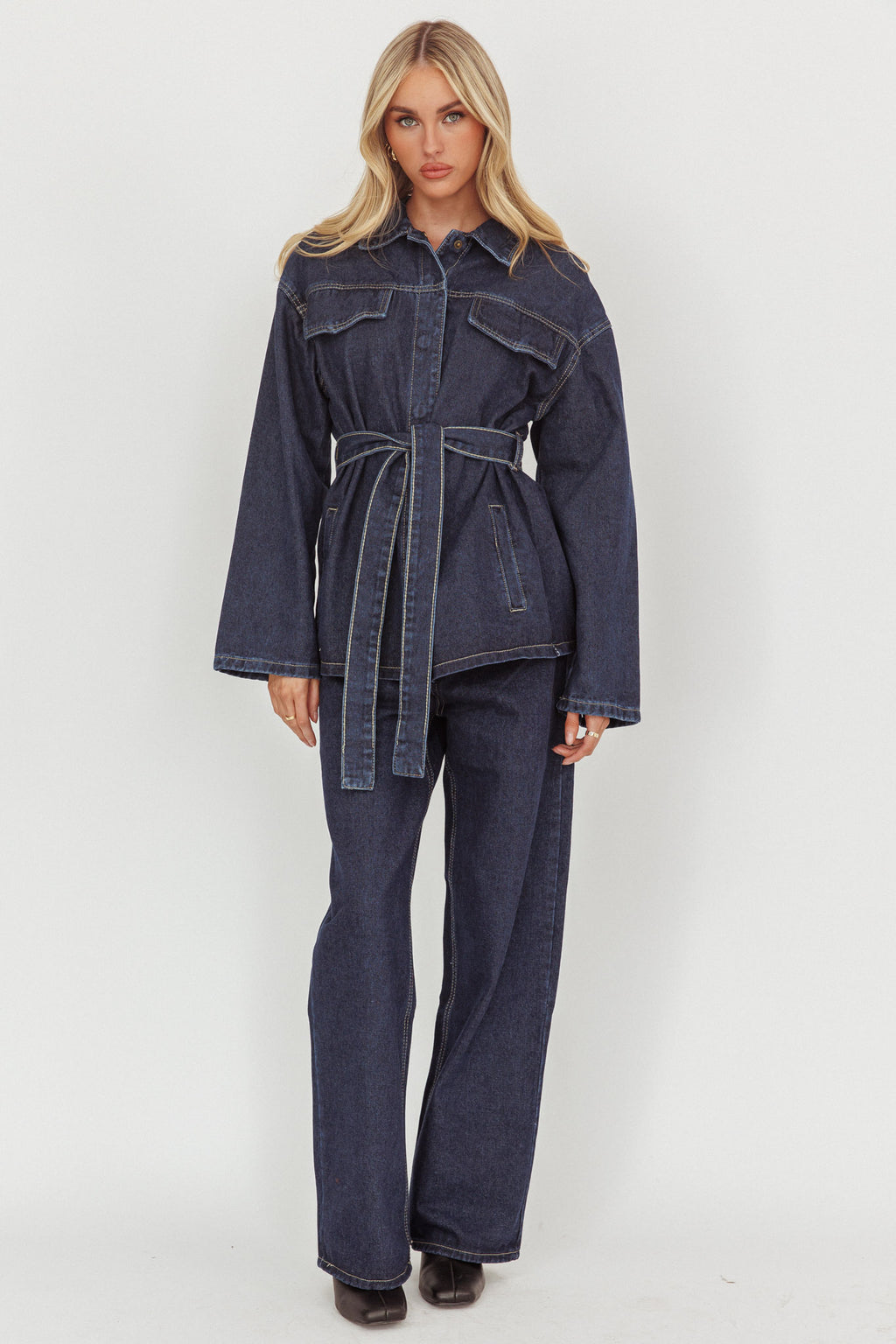 Belisse Straight Leg Pants Denim Blue by Selfie Leslie Australia