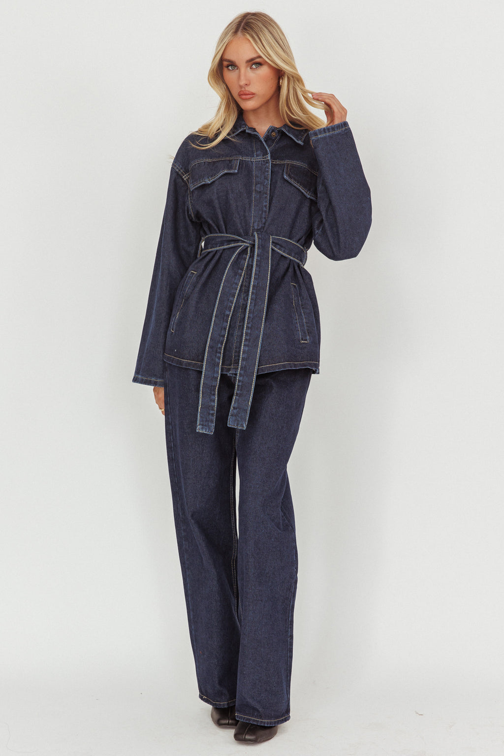 Belisse Straight Leg Pants Denim Blue by Selfie Leslie Australia