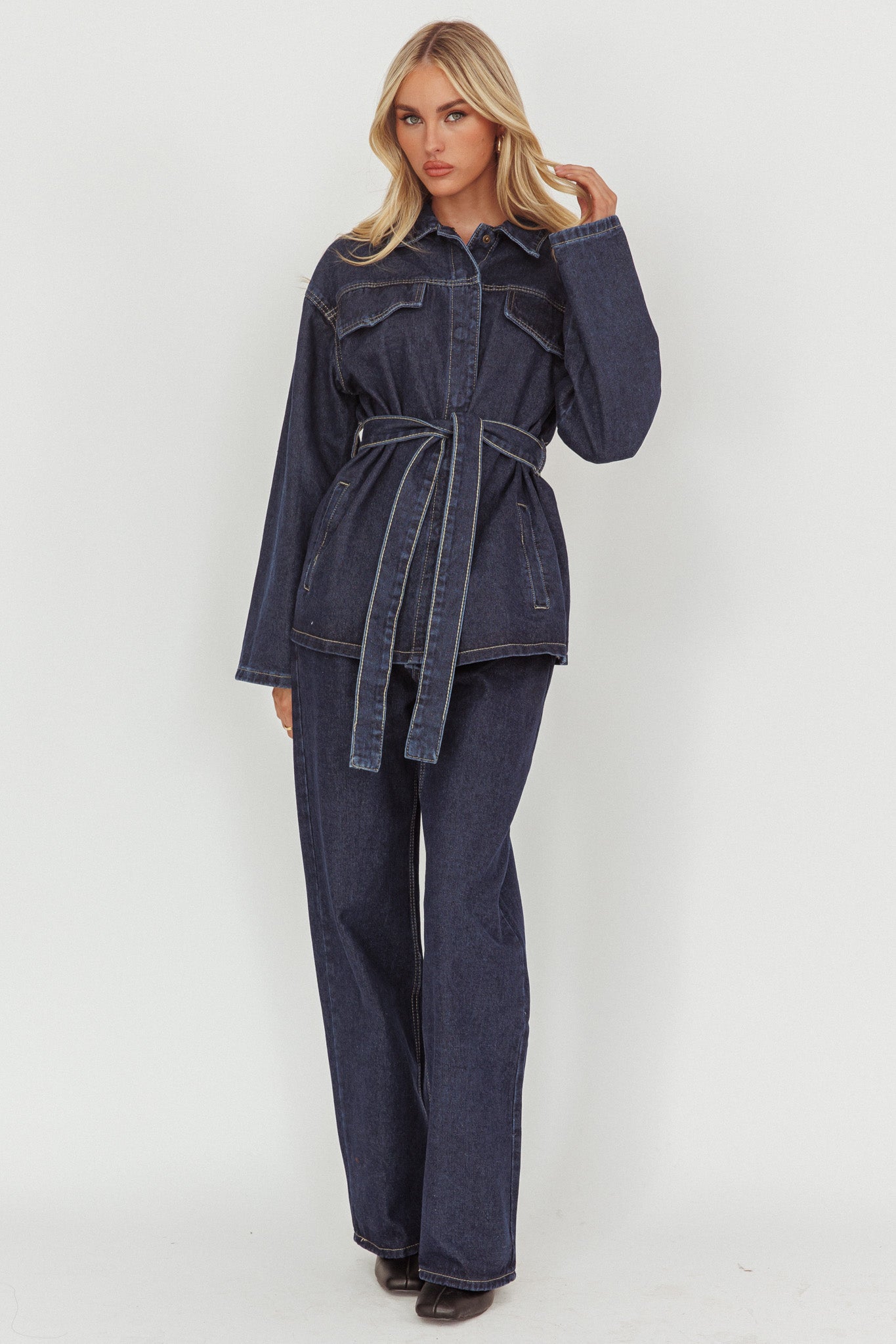 Belisse Straight Leg Pants Denim Blue by Selfie Leslie Australia