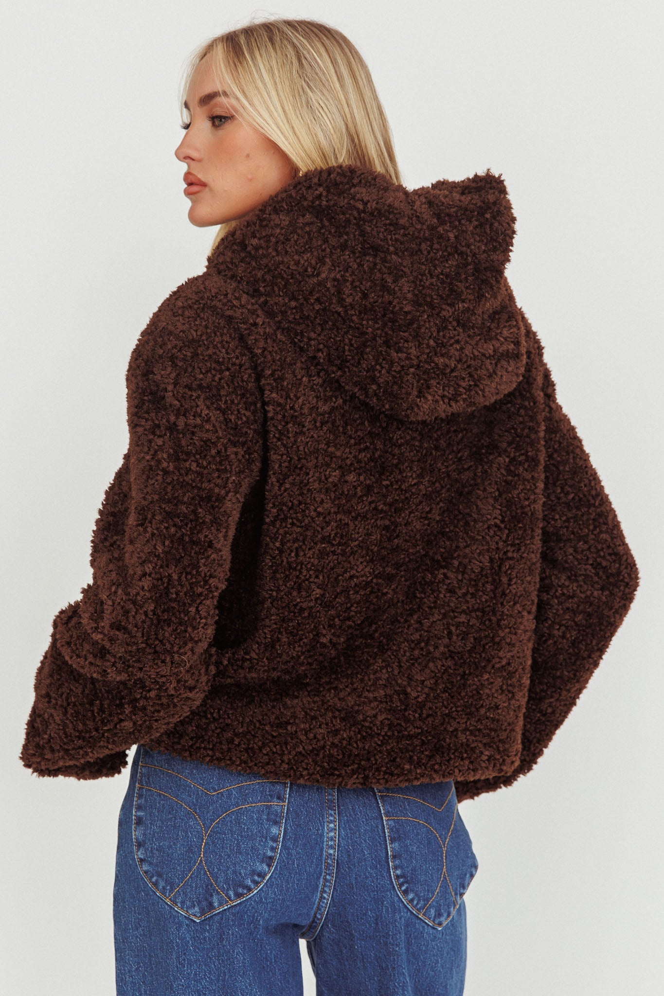 Elaris Hooded Toggle Jacket Brown by Selfie Leslie Australia