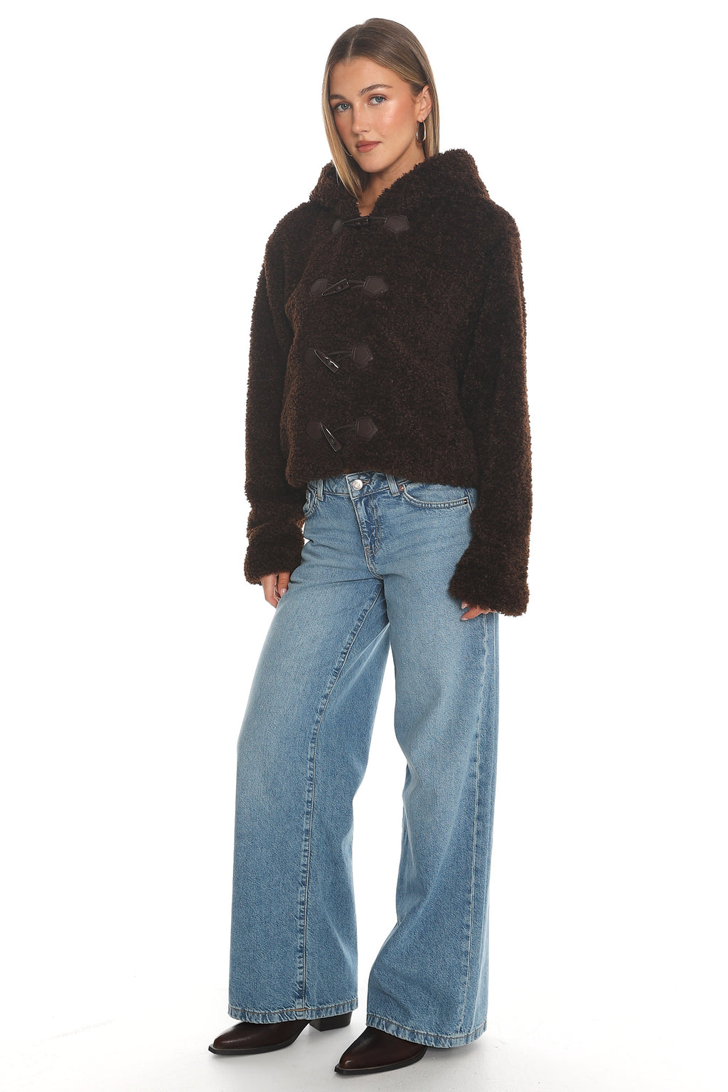 Elaris Hooded Toggle Jacket Brown by Selfie Leslie Australia