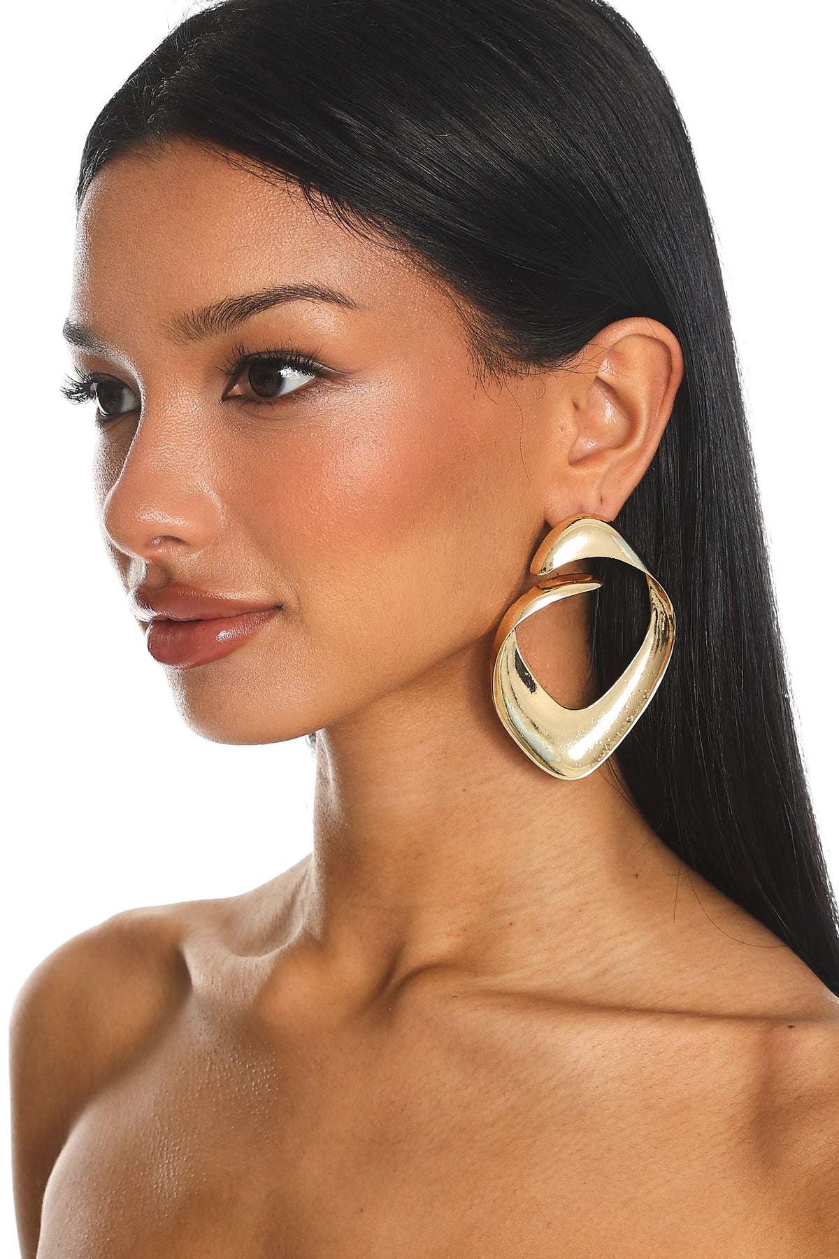 Palleria Sculptural Statement Earrings Gold by Selfie Leslie Australia