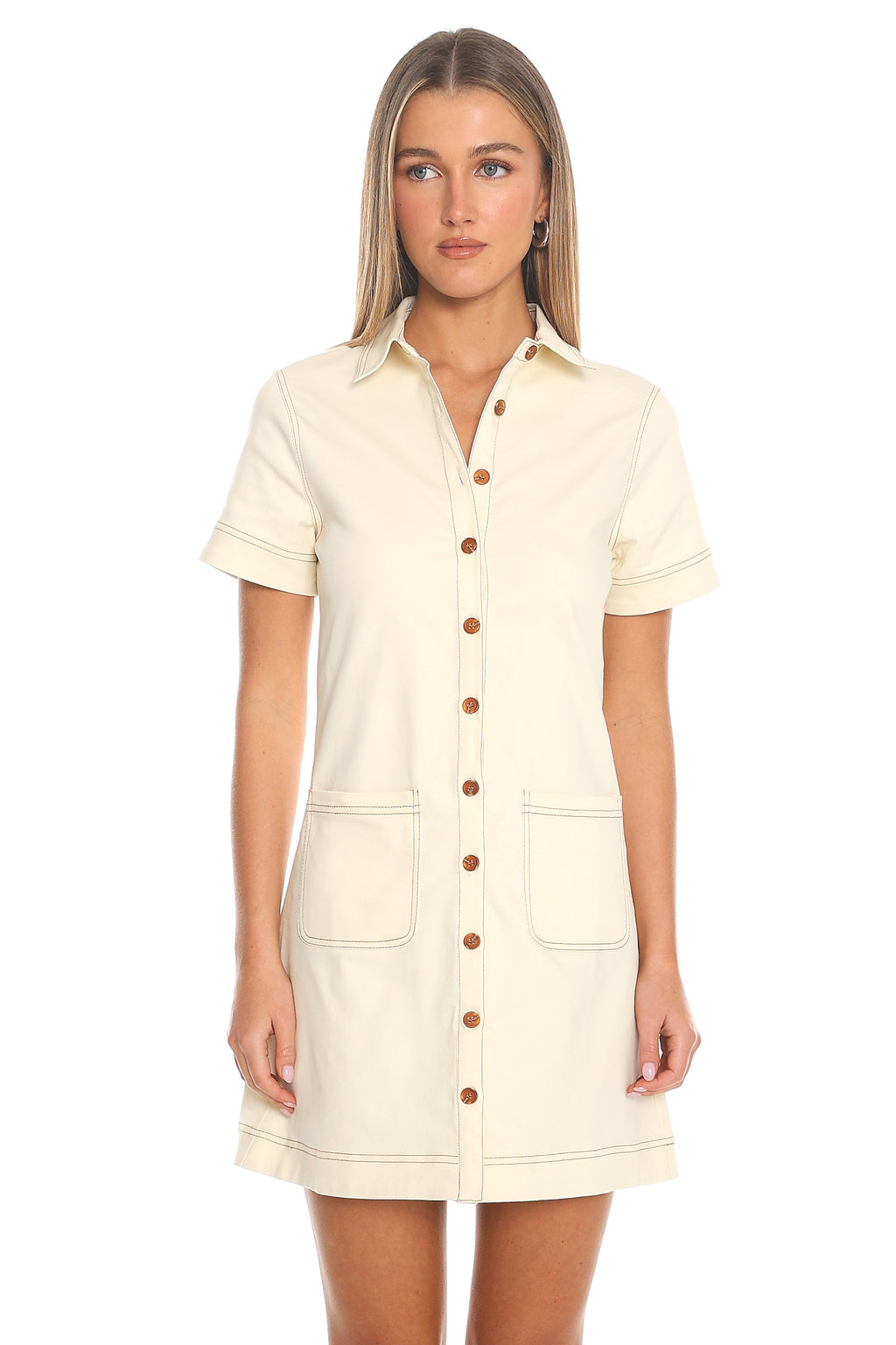 Soren Collared Shirt Dress Butter