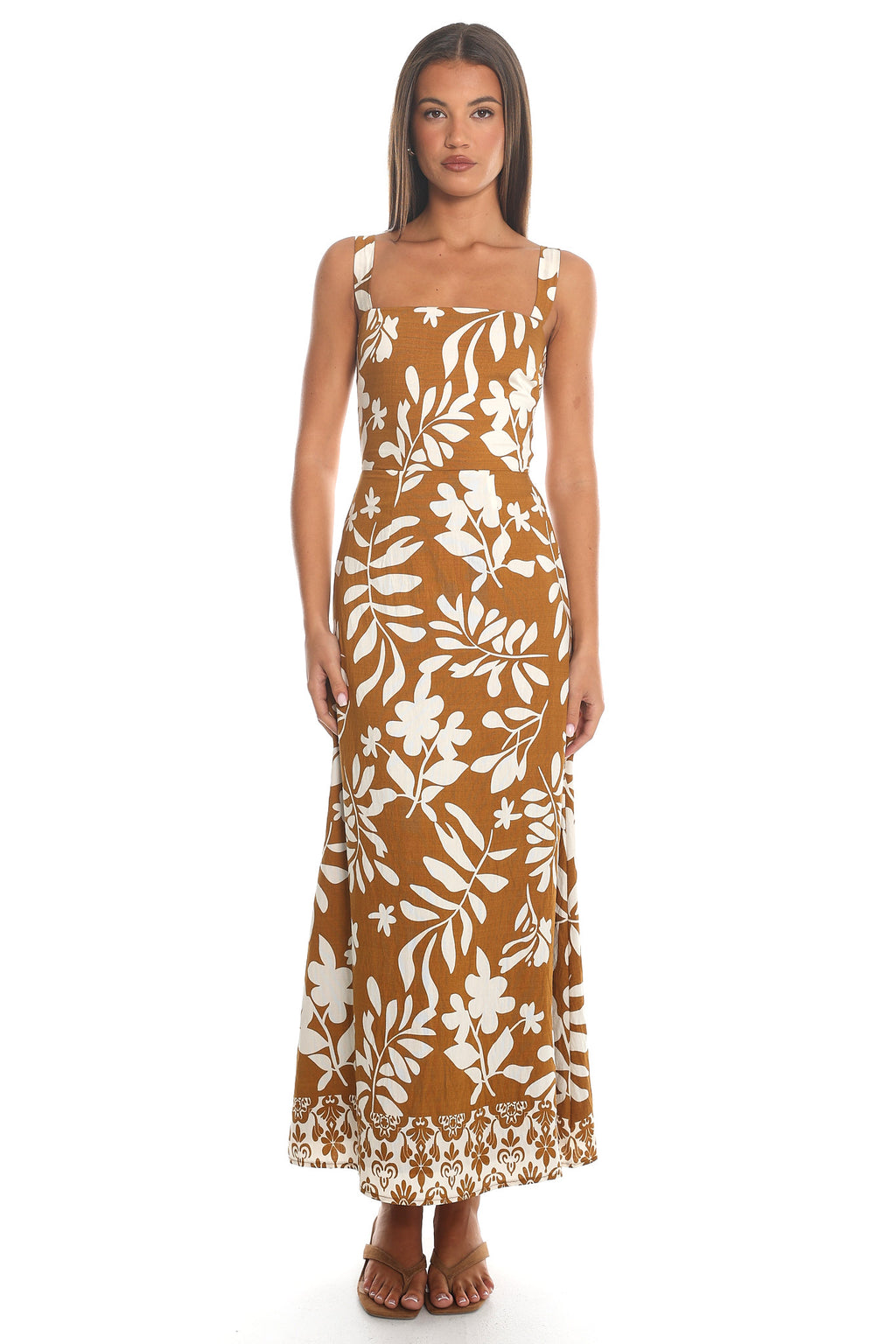 Cataline Smocked Maxi Dress Cacao