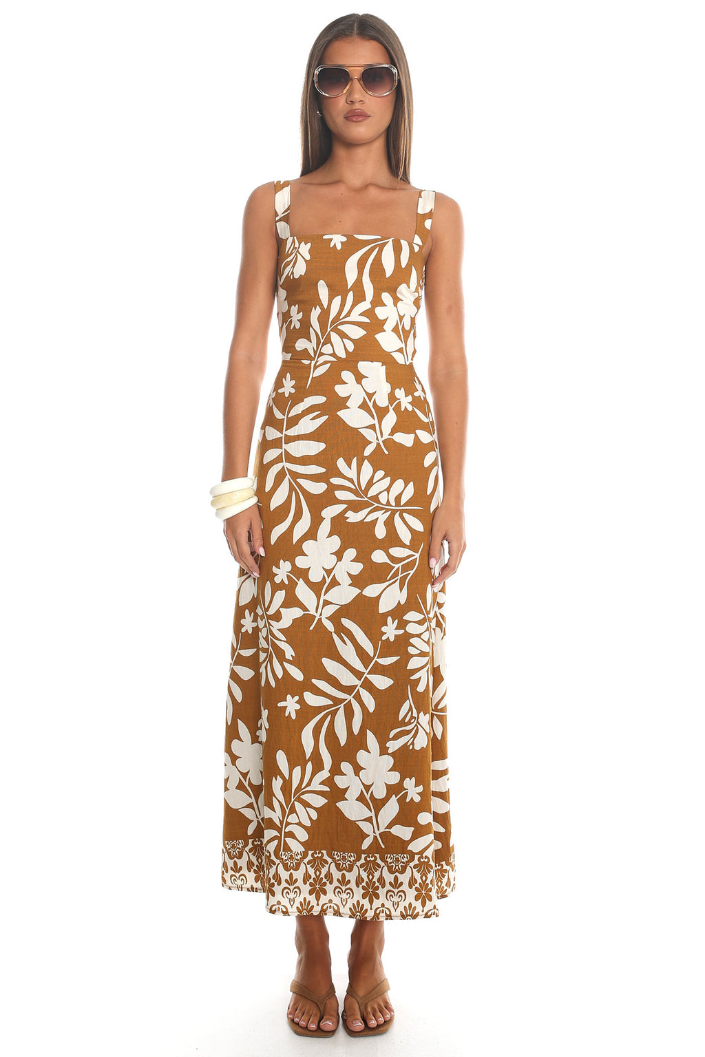 Cataline Smocked Maxi Dress Cacao