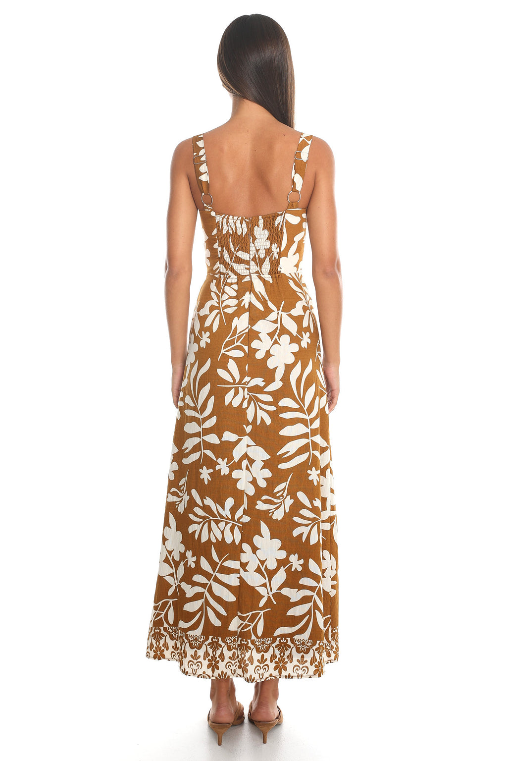 Cataline Smocked Maxi Dress Cacao