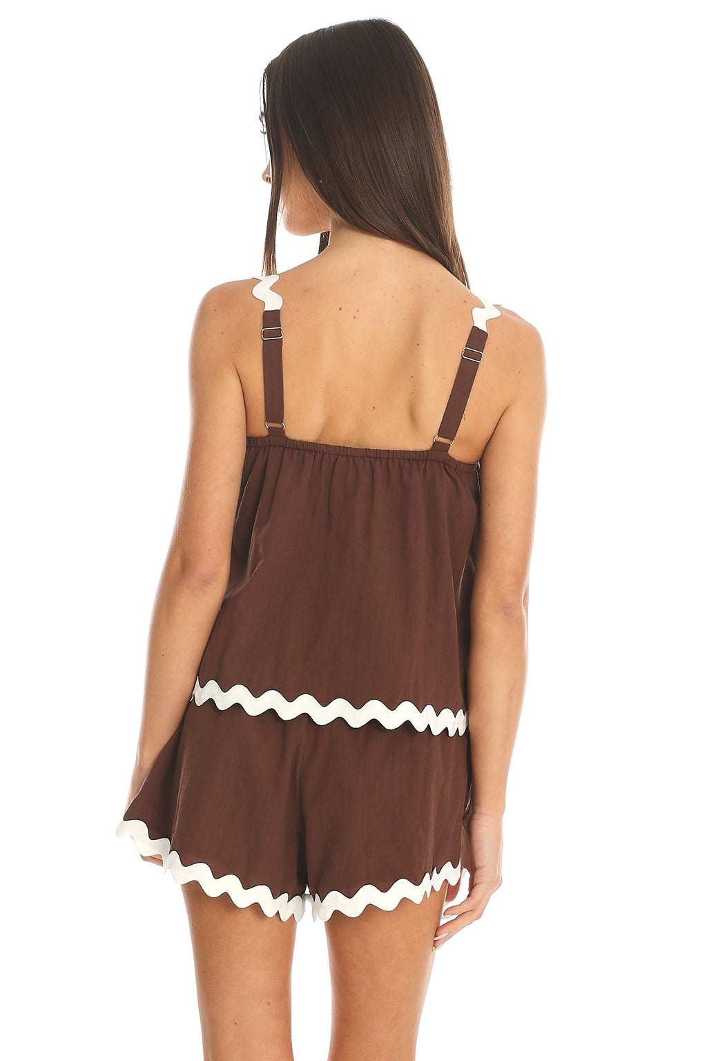 Cocoa Dream Scalloped Cami Top Chocolate