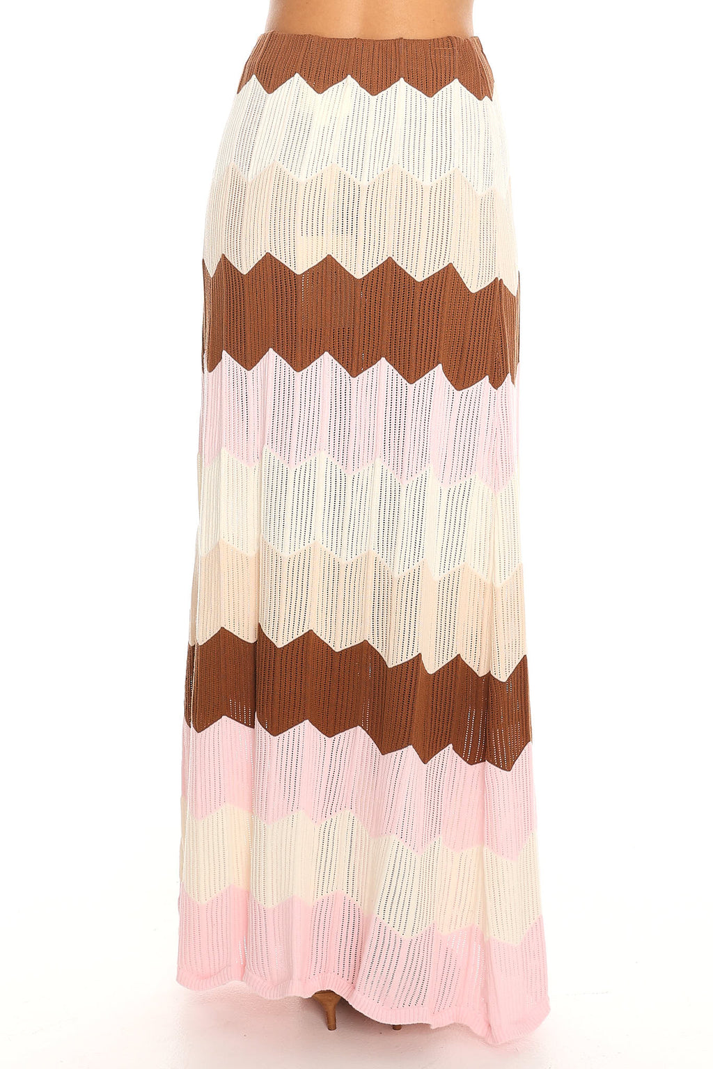 Melt Into You Chevron Knit Halter Top Cream