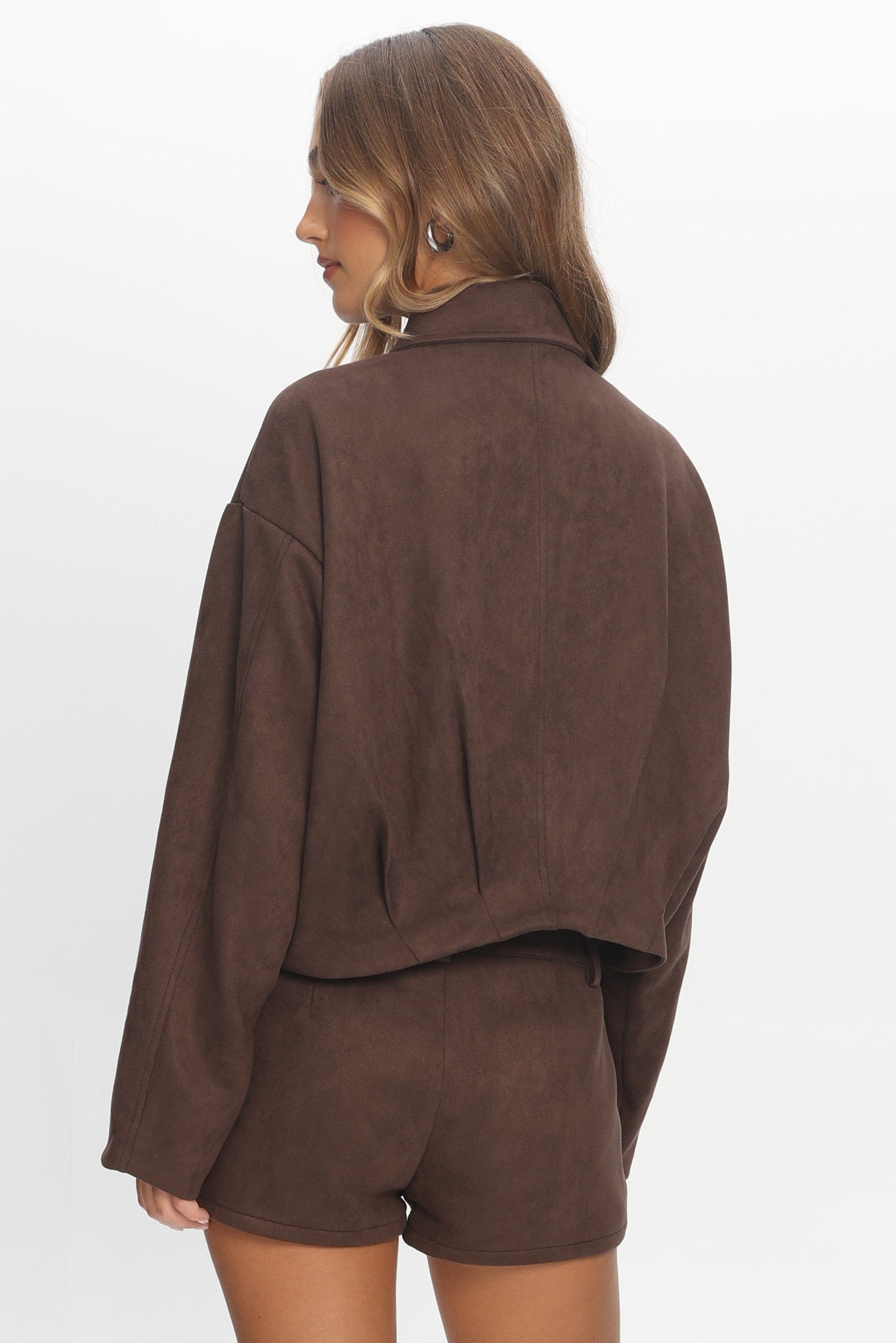 Off the Cuff Cropped Utility Jacket Chocolate