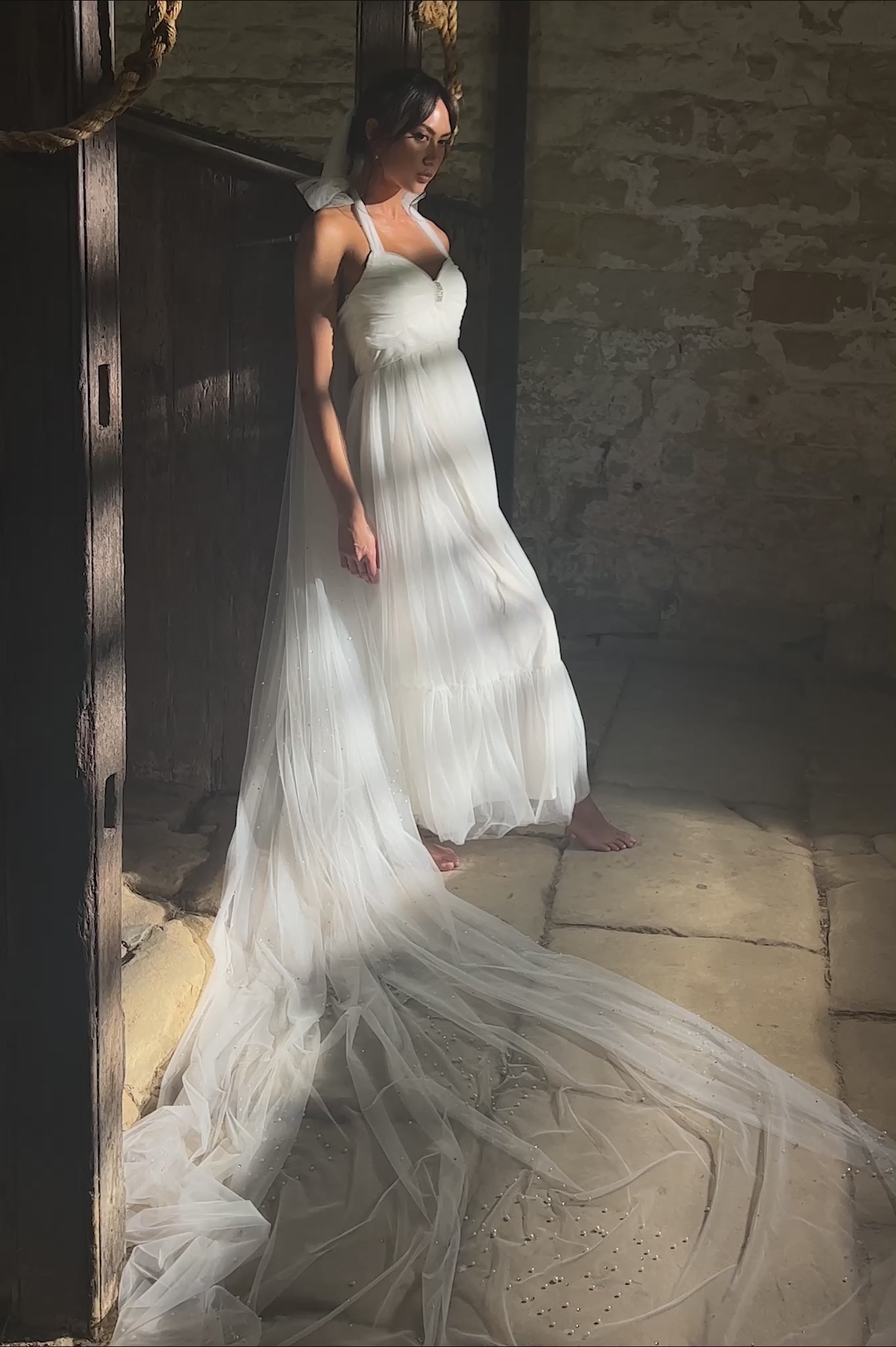 Alegria Tulle Maxi Dress White