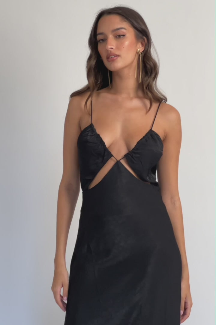 Casa Nova Cut-Out String Dress Black