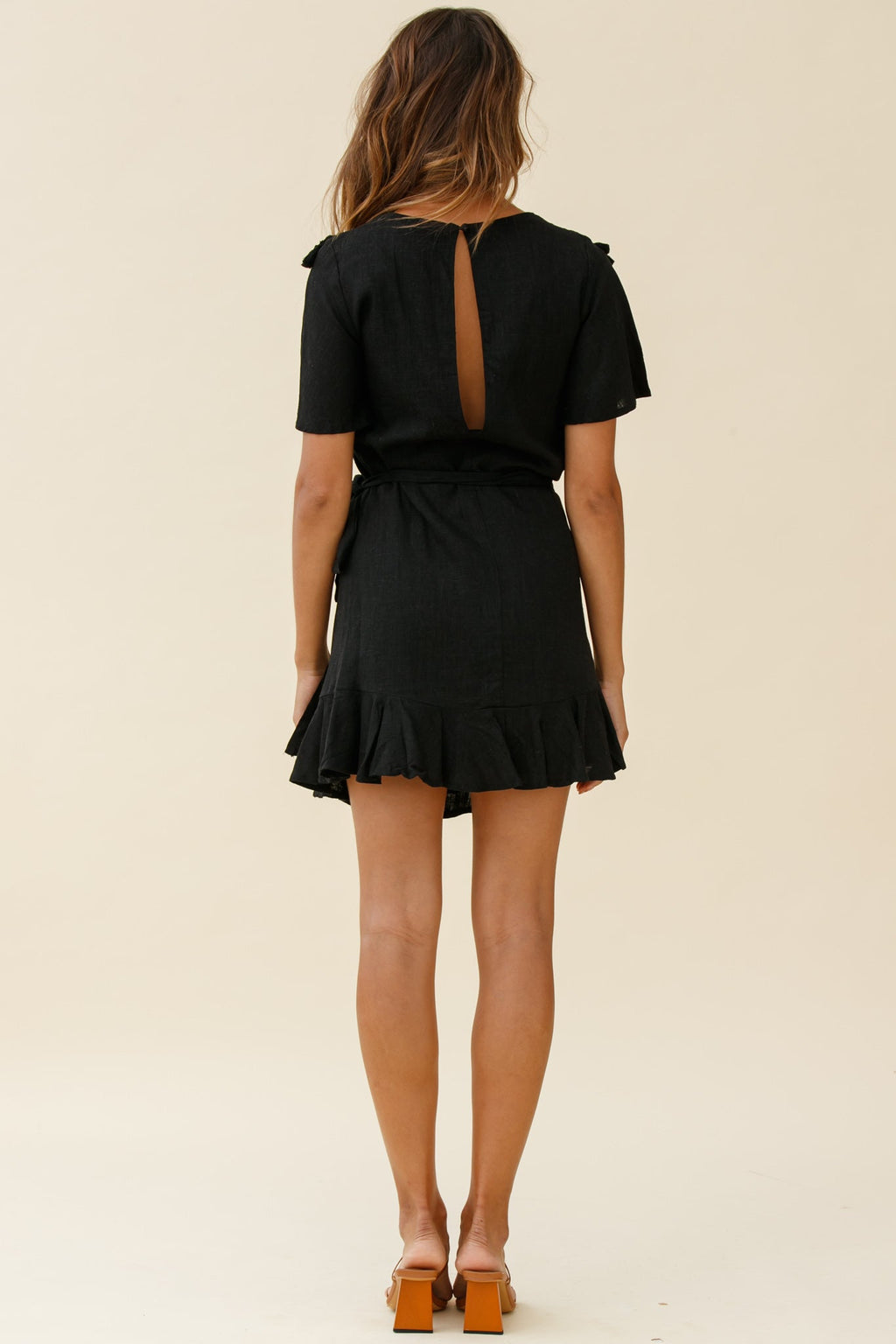 Angelique Tassel Bust Wrap Bottom Dress Black by Selfie Leslie